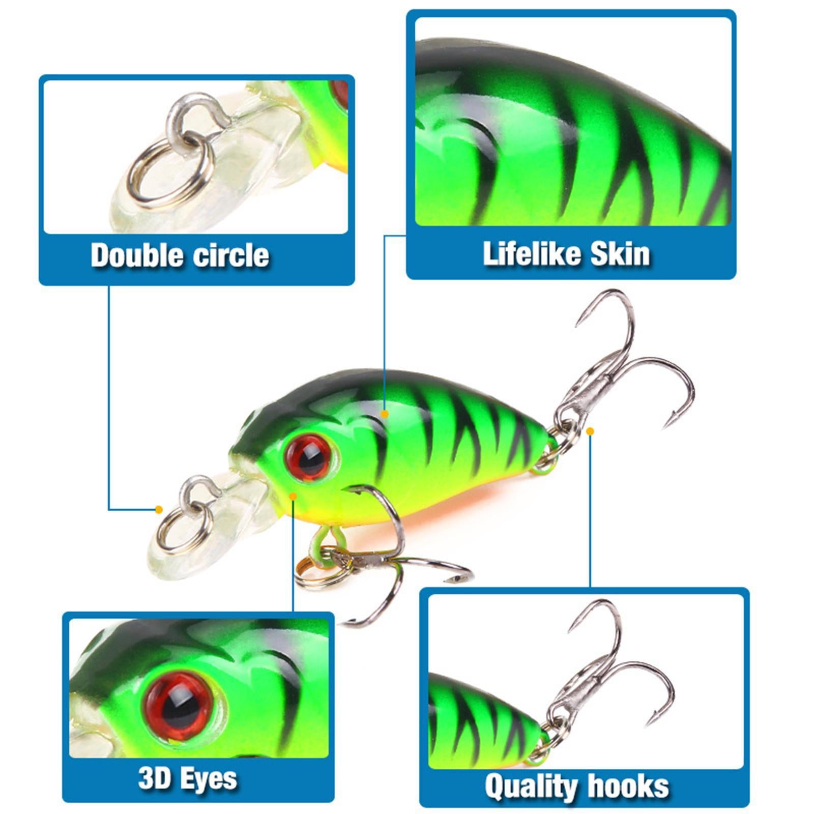 7 Pieces Fishing Lures Saltwater Freshwater with Hook for Pike Catfish Perch