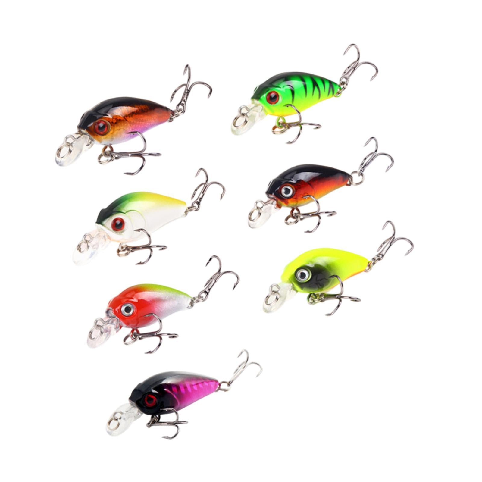 7 Pieces Fishing Lures Saltwater Freshwater with Hook for Pike Catfish Perch