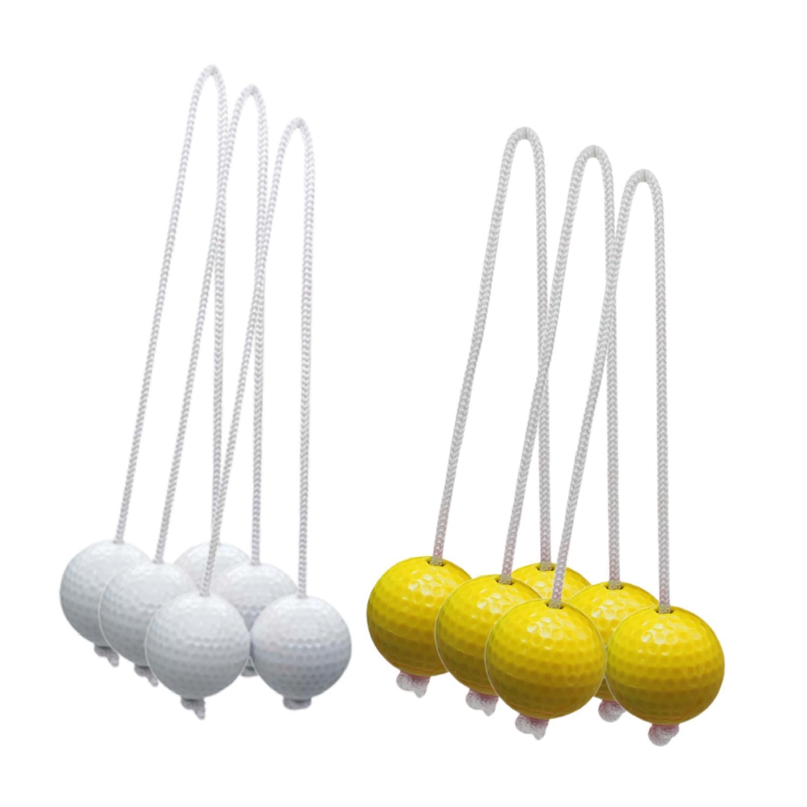 6x Ladder Balls Backyard Game Easy to Use Outdoor Lawn Yard Ladder Toss Game 3 Yellow and 3 White