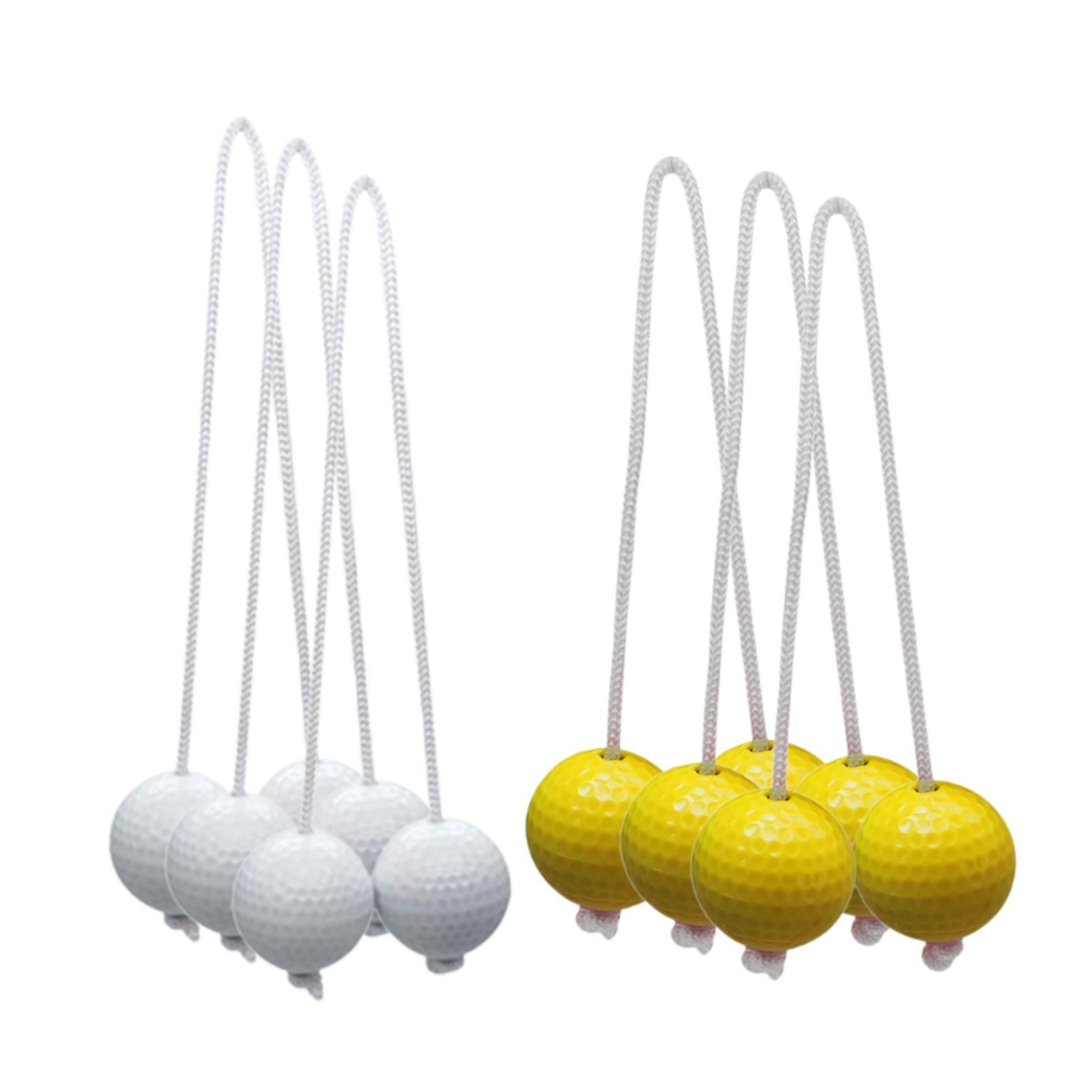 6x Ladder Balls Backyard Game Easy to Use Outdoor Lawn Yard Ladder Toss Game 3 Yellow and 3 White