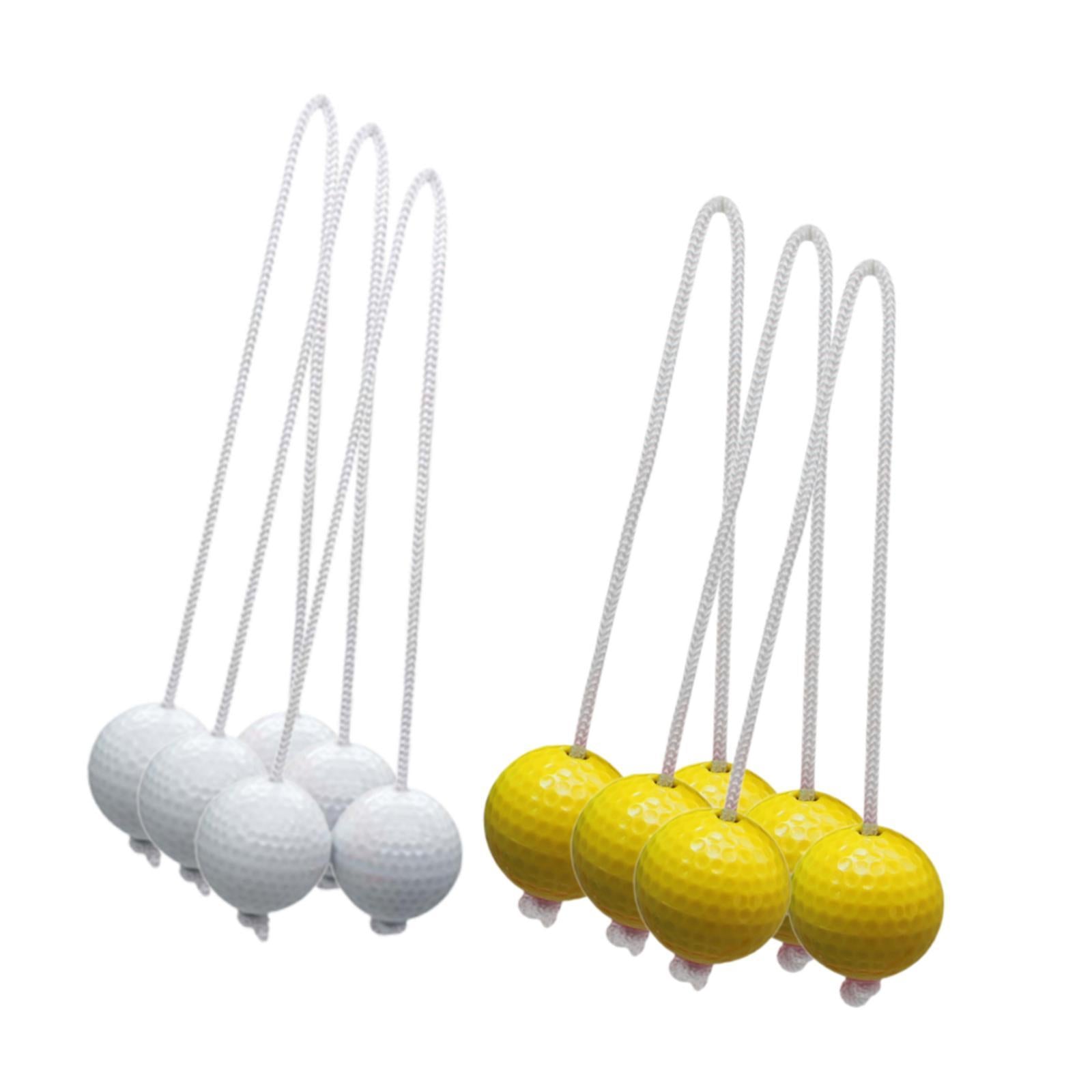 6x Ladder Balls Backyard Game Easy to Use Outdoor Lawn Yard Ladder Toss Game 3 Yellow and 3 White