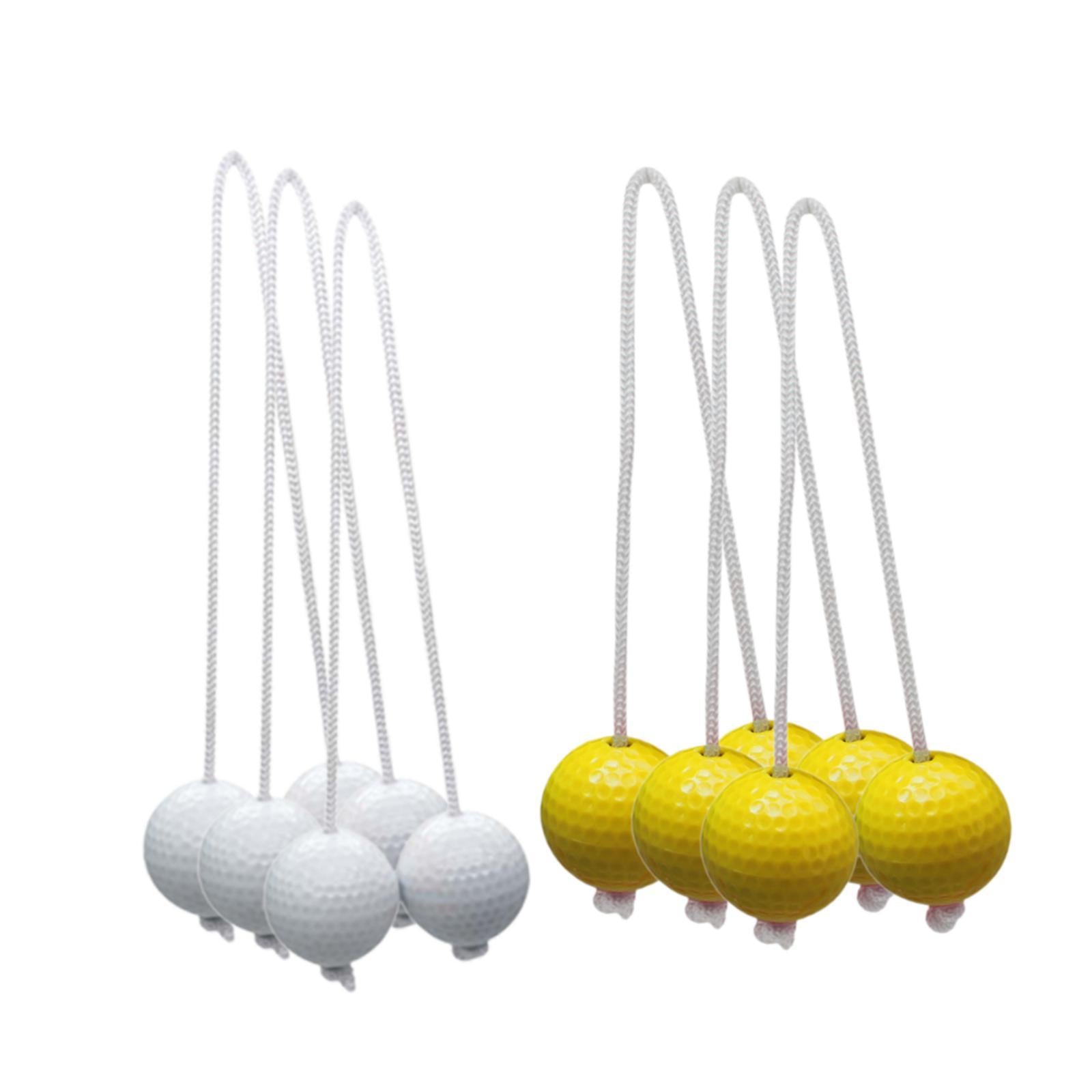 6x Ladder Balls Backyard Game Easy to Use Outdoor Lawn Yard Ladder Toss Game 3 Yellow and 3 White