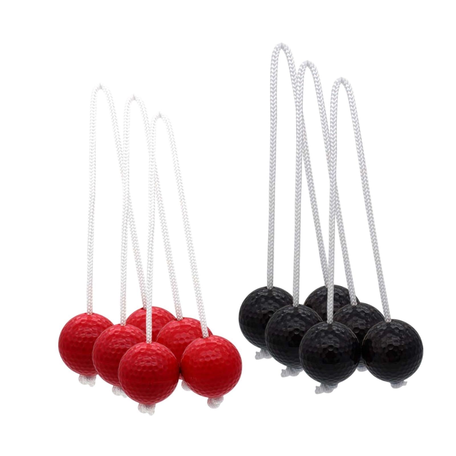 6x Ladder Balls Backyard Game Easy to Use Outdoor Lawn Yard Ladder Toss Game 3 Red and 3 Black