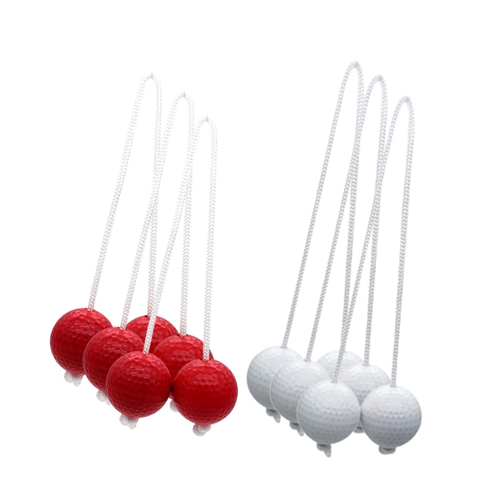 6x Ladder Balls Backyard Game Easy to Use Outdoor Lawn Yard Ladder Toss Game 3 Red and 3 White