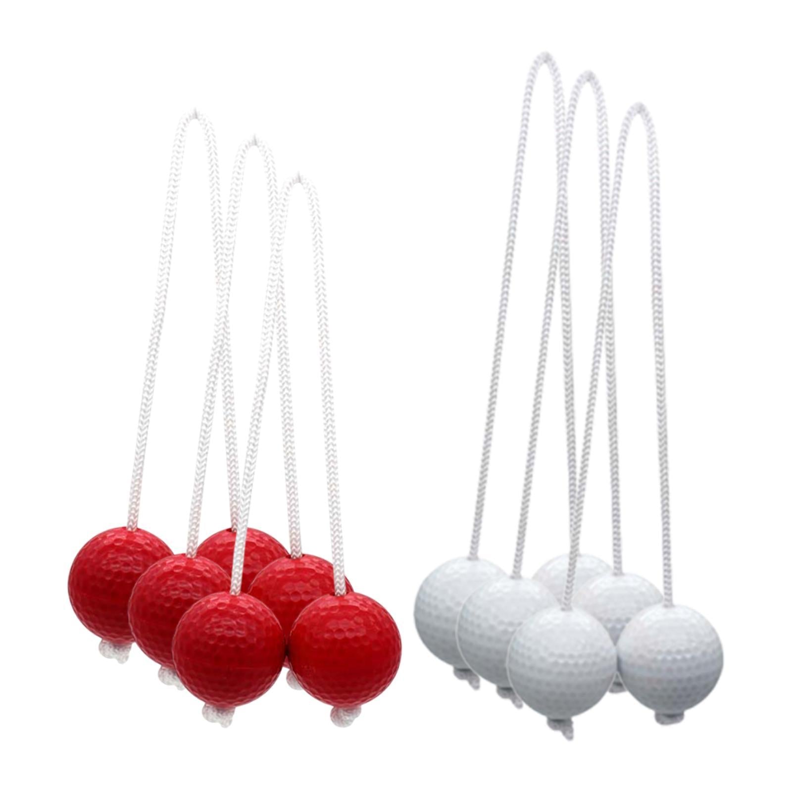 6x Ladder Balls Backyard Game Easy to Use Outdoor Lawn Yard Ladder Toss Game 3 Red and 3 White