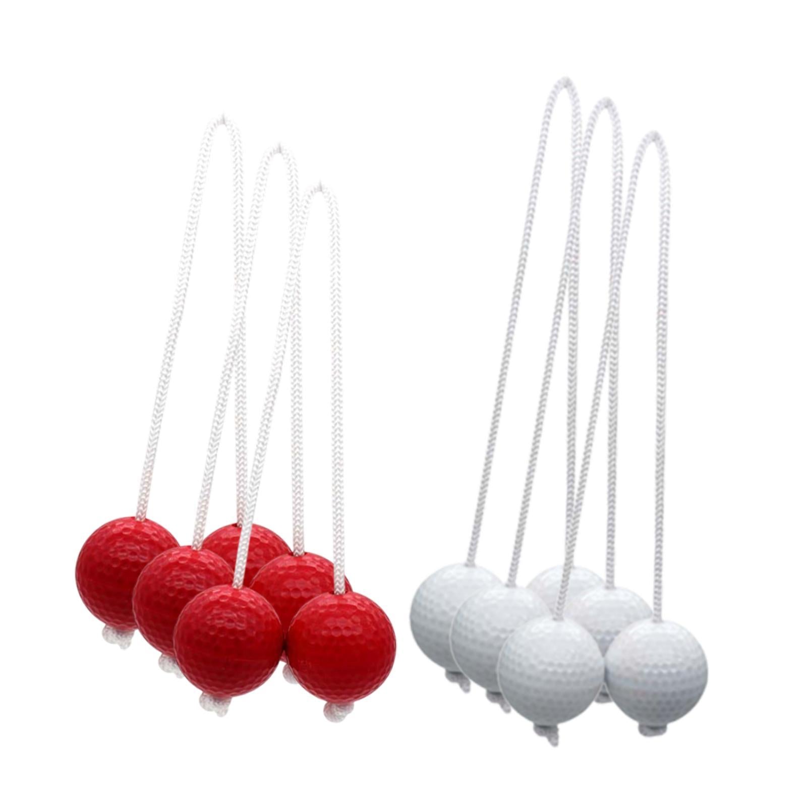 6x Ladder Balls Backyard Game Easy to Use Outdoor Lawn Yard Ladder Toss Game 3 Red and 3 White