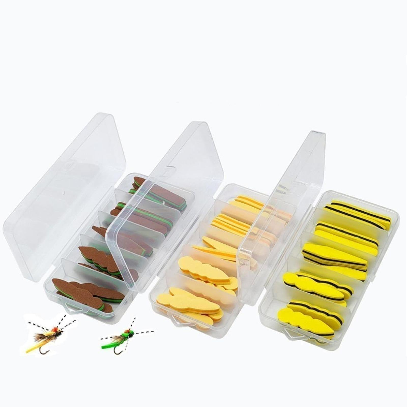 15Pcs Fly Tying Foam Bodies 5 Types Beginner Professionals DIY Fishing Lures Green Brown