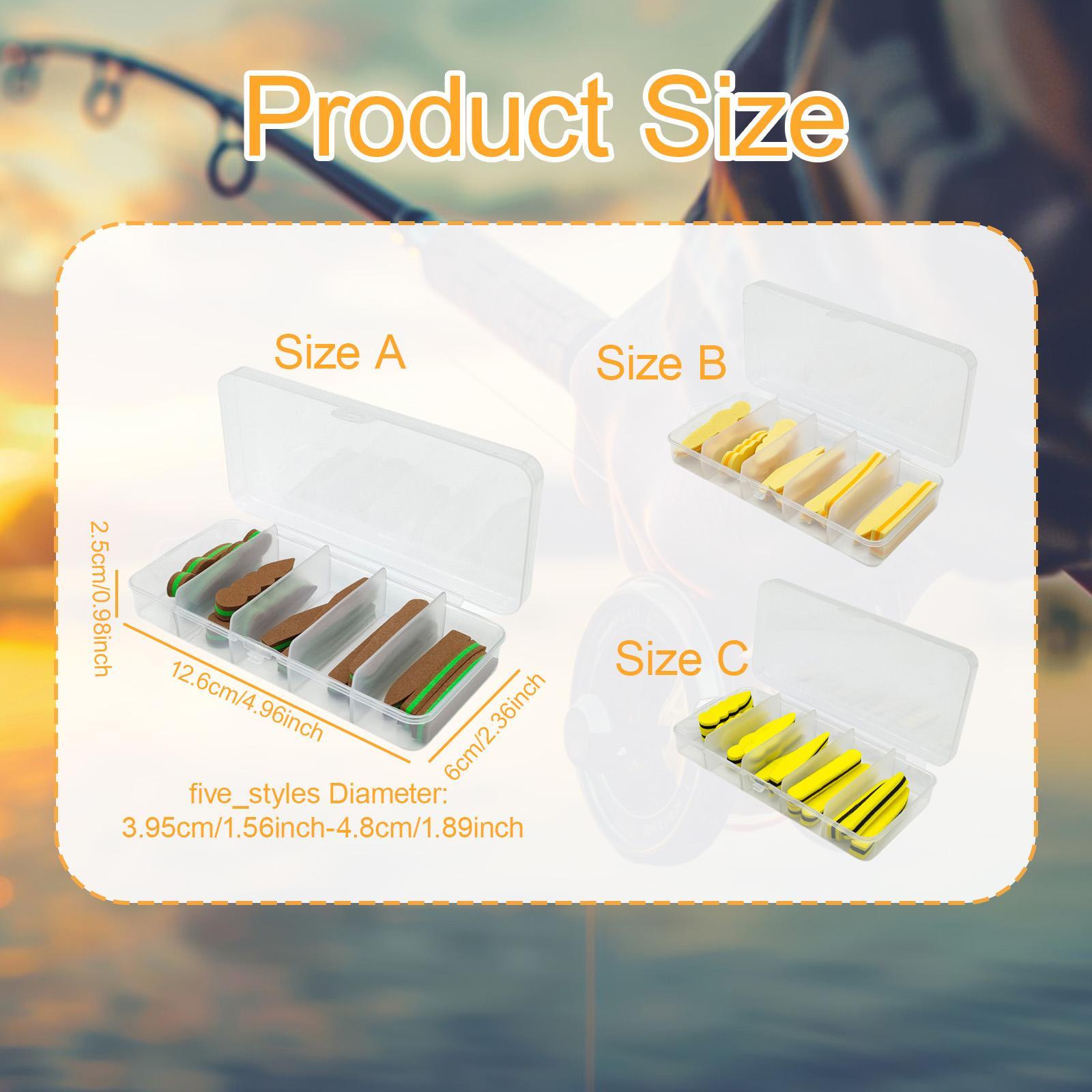 15Pcs Fly Tying Foam Bodies 5 Types Beginner Professionals DIY Fishing Lures Beige Orange