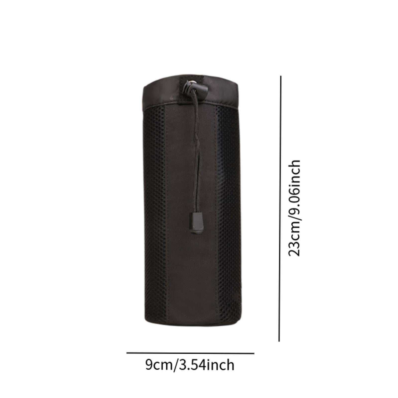 Waist Hanging Water Bottle Bag Nylon Mesh Sleeve for Outdoor Climbing Sturdy Black