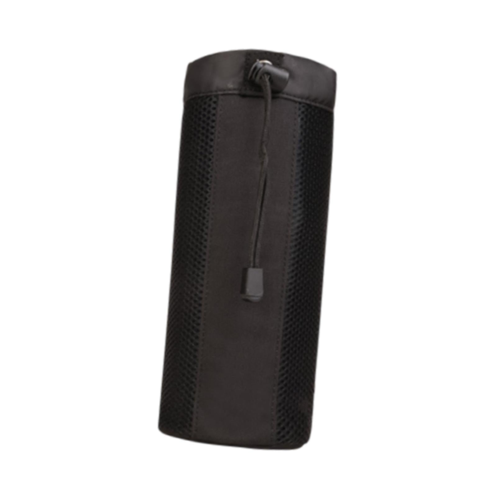 Waist Hanging Water Bottle Bag Nylon Mesh Sleeve for Outdoor Climbing Sturdy Black