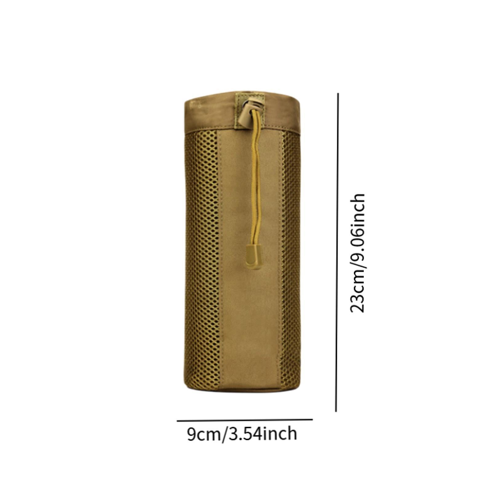 Waist Hanging Water Bottle Bag Nylon Mesh Sleeve for Outdoor Climbing Sturdy Brown