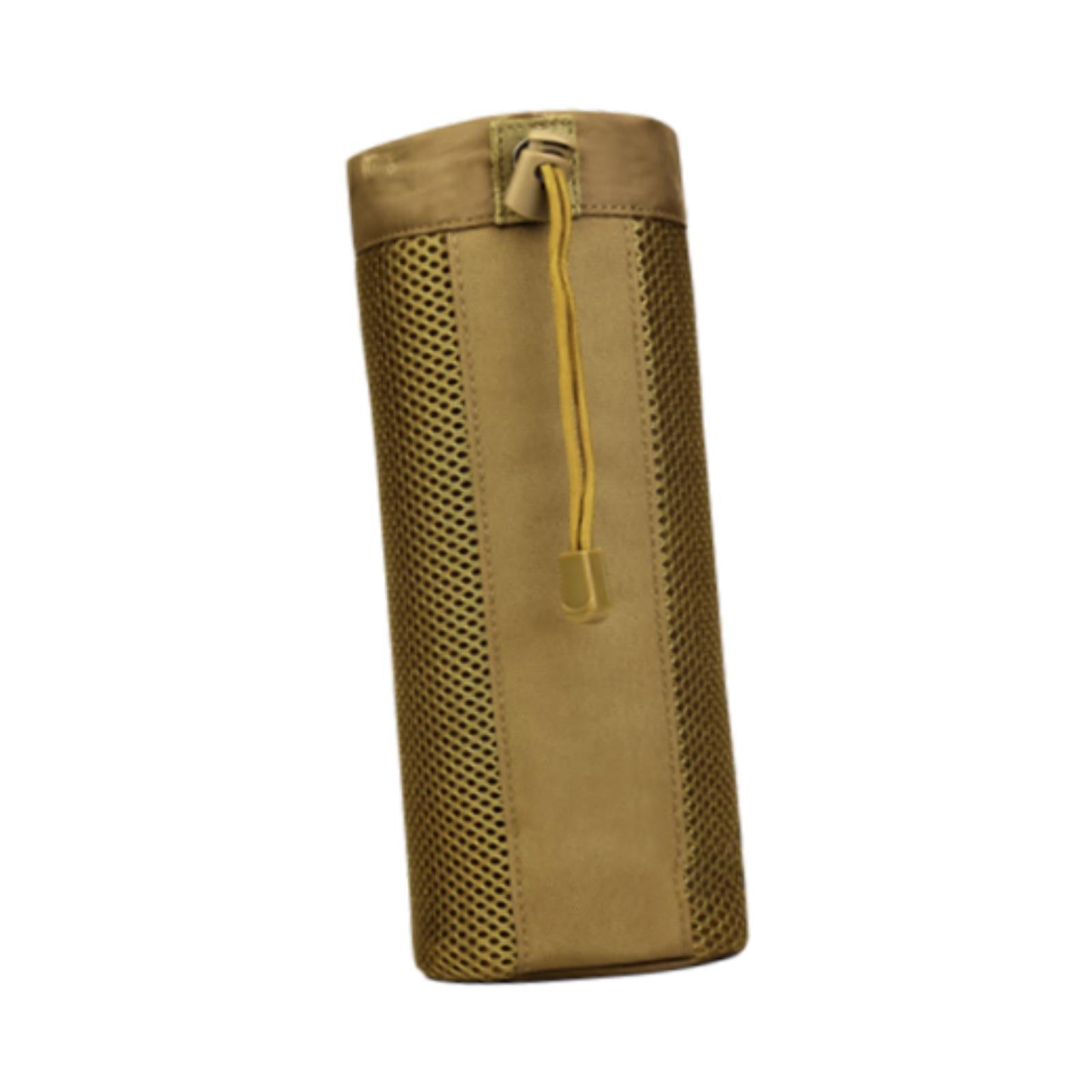 Waist Hanging Water Bottle Bag Nylon Mesh Sleeve for Outdoor Climbing Sturdy Brown