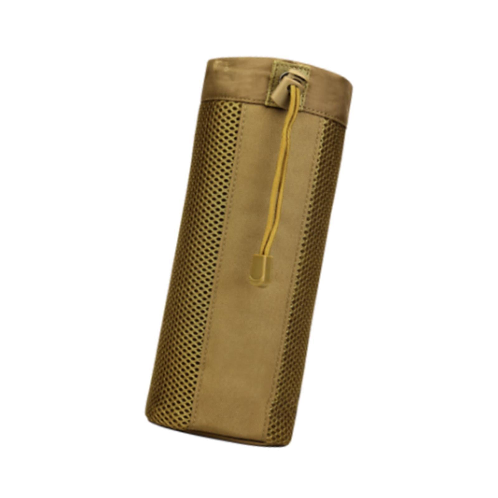 Waist Hanging Water Bottle Bag Nylon Mesh Sleeve for Outdoor Climbing Sturdy Brown