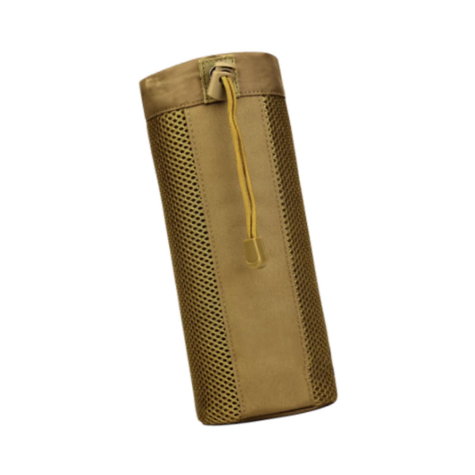 Waist Hanging Water Bottle Bag Nylon Mesh Sleeve for Outdoor Climbing Sturdy Brown