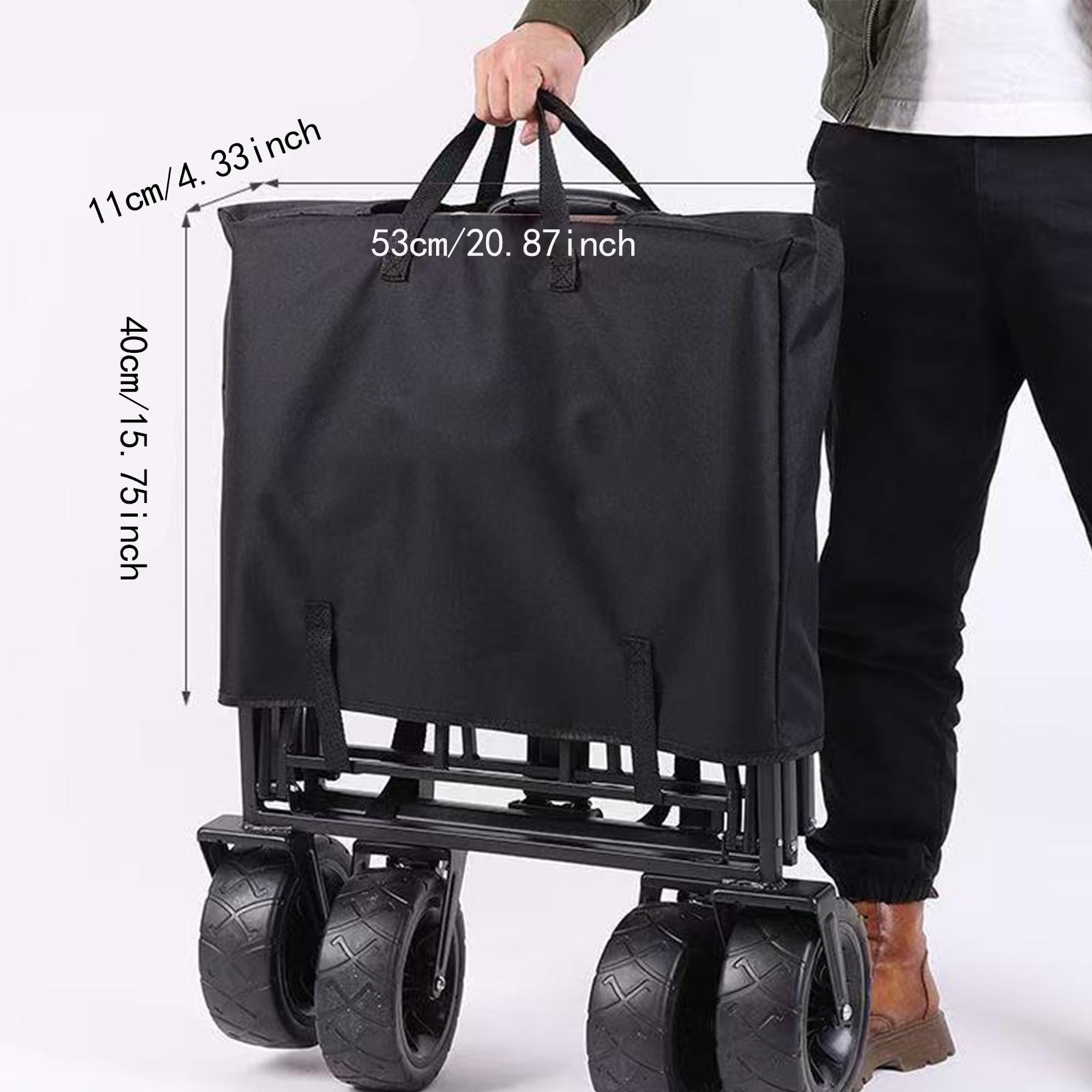 Utility Wagon Cover Portable Wagon Cart Cover for Garden Accessories Outdoor Black