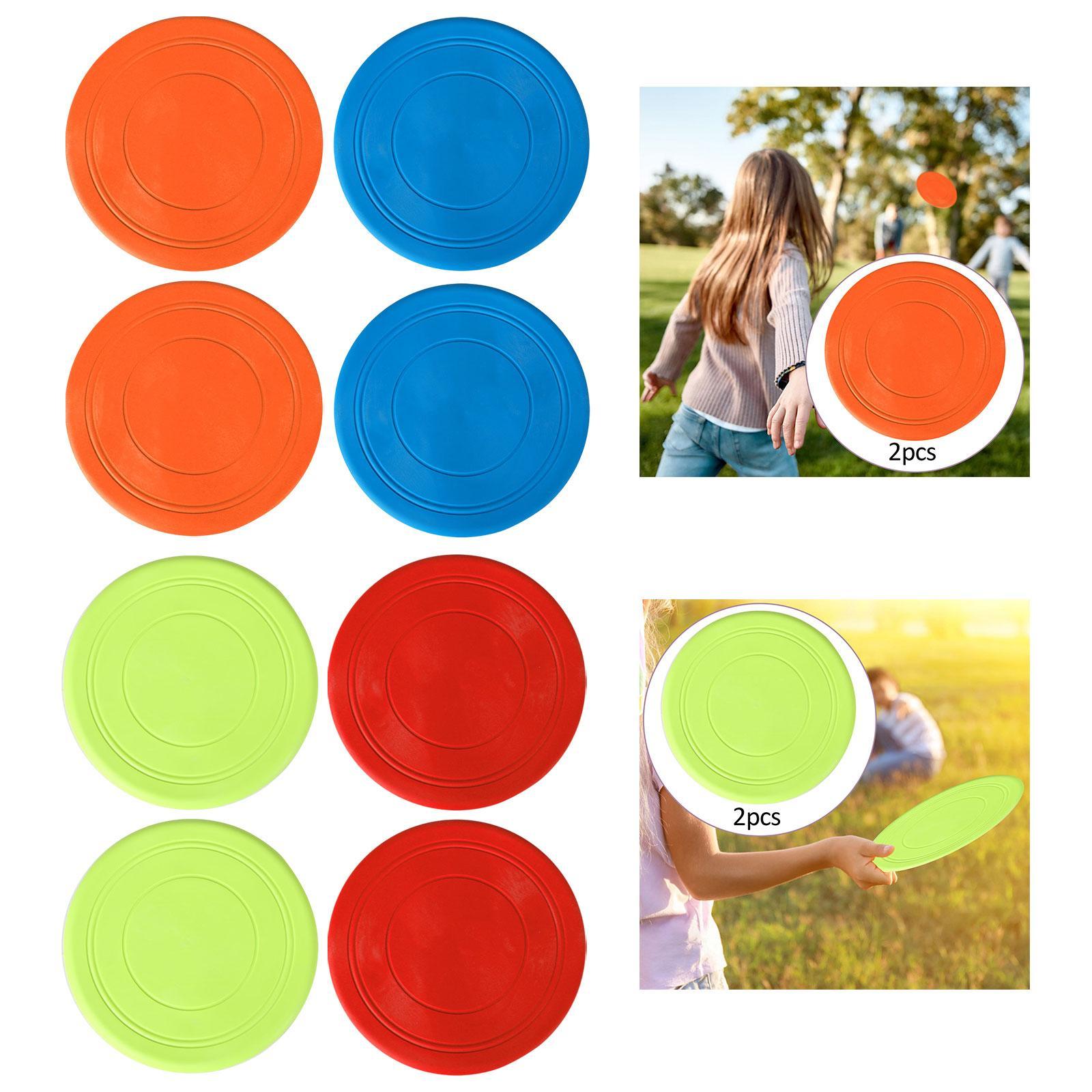 2Pcs Kids Flying Discs Outdoor Children Playing for Picnic Background Garden Orange