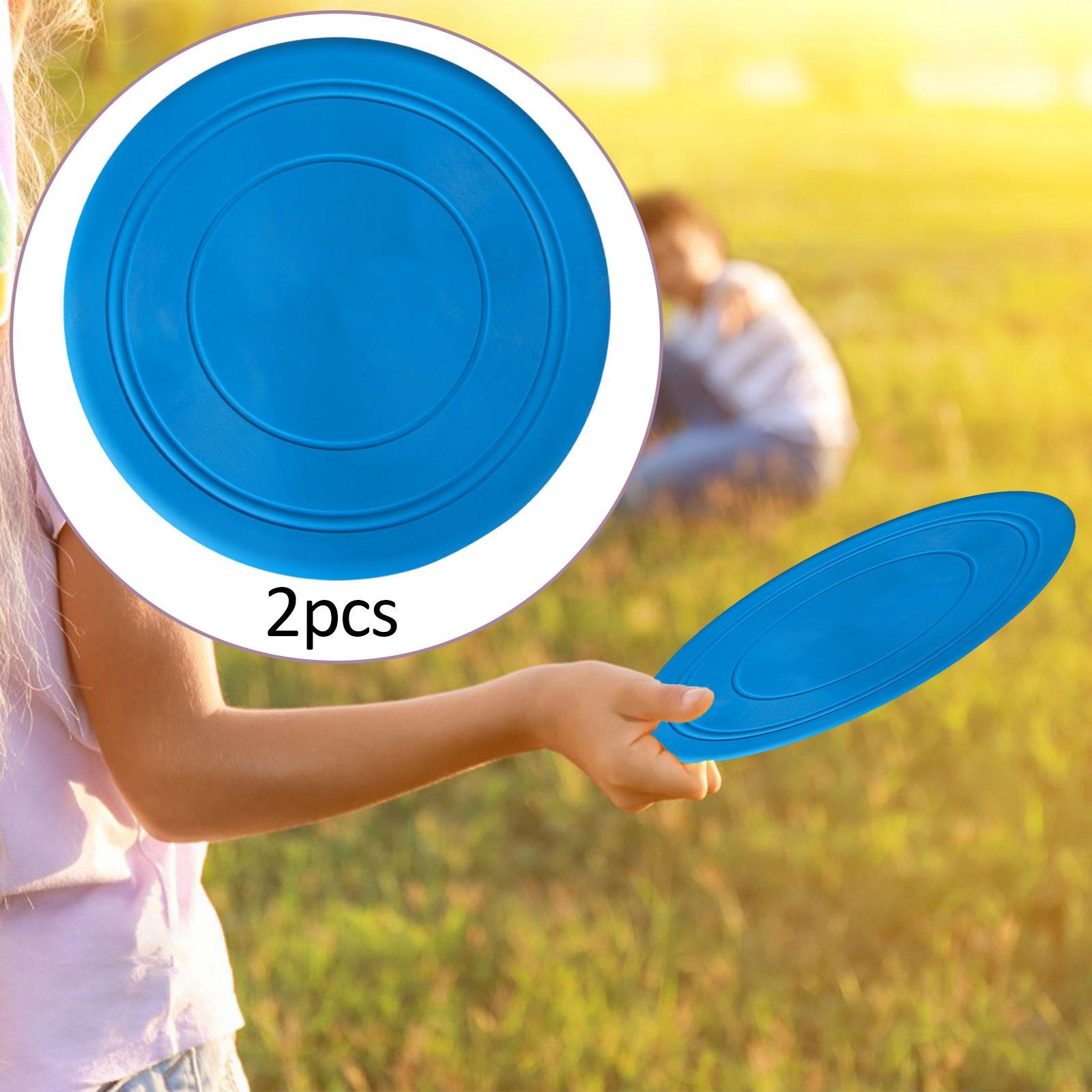 2Pcs Kids Flying Discs Outdoor Children Playing for Picnic Background Garden Blue
