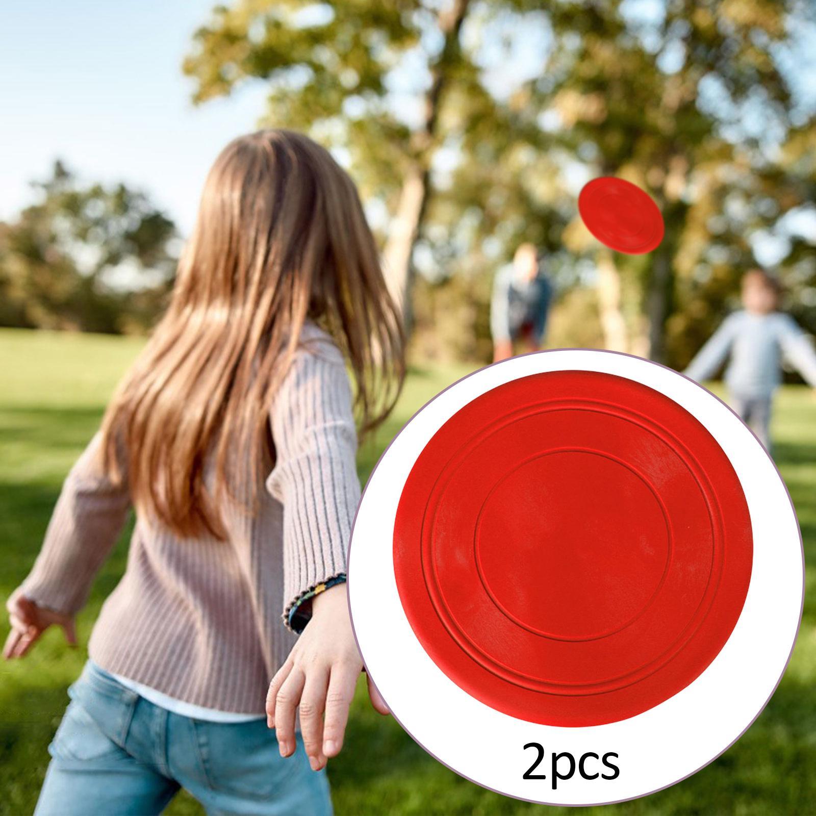2Pcs Kids Flying Discs Outdoor Children Playing for Picnic Background Garden Red