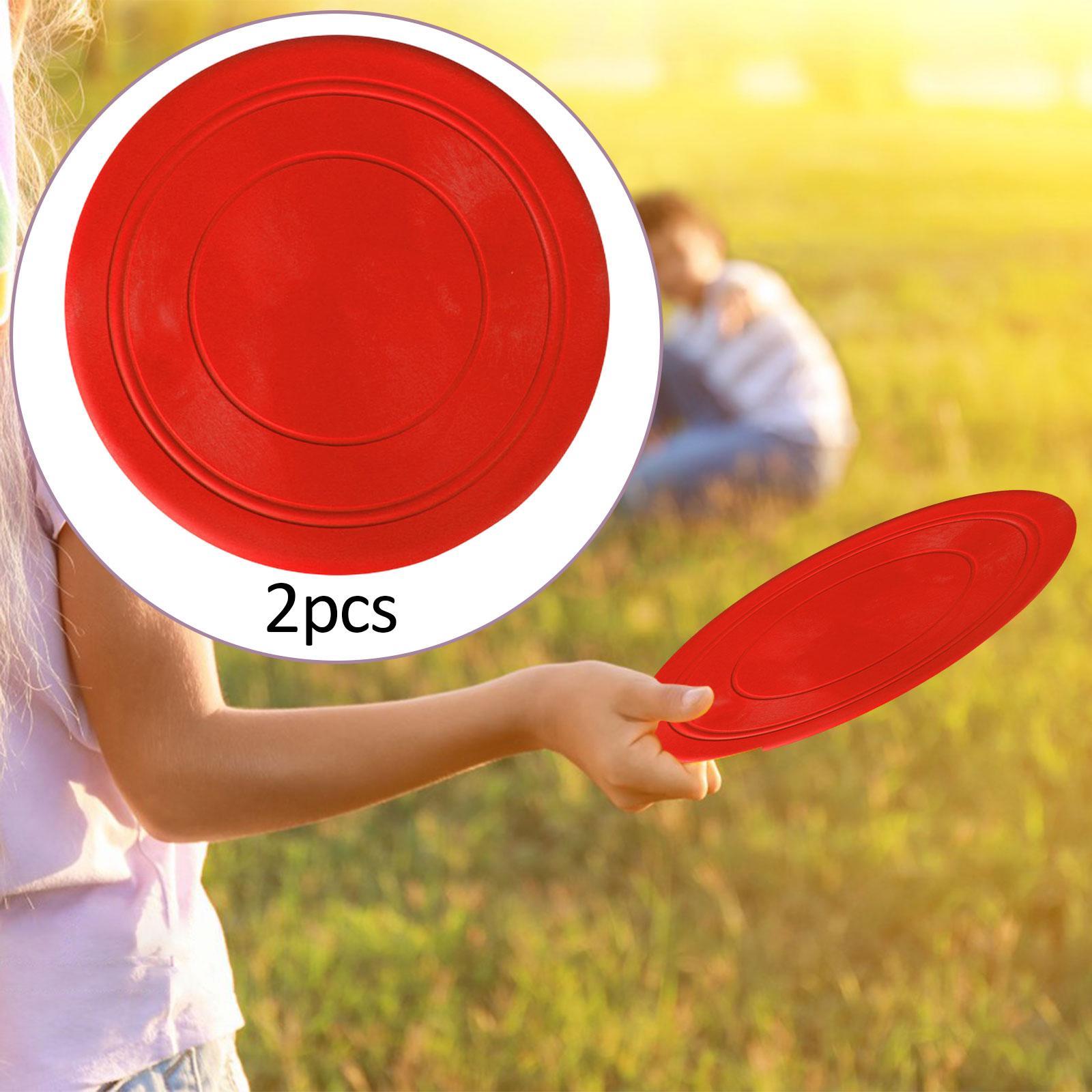 2Pcs Kids Flying Discs Outdoor Children Playing for Picnic Background Garden Red