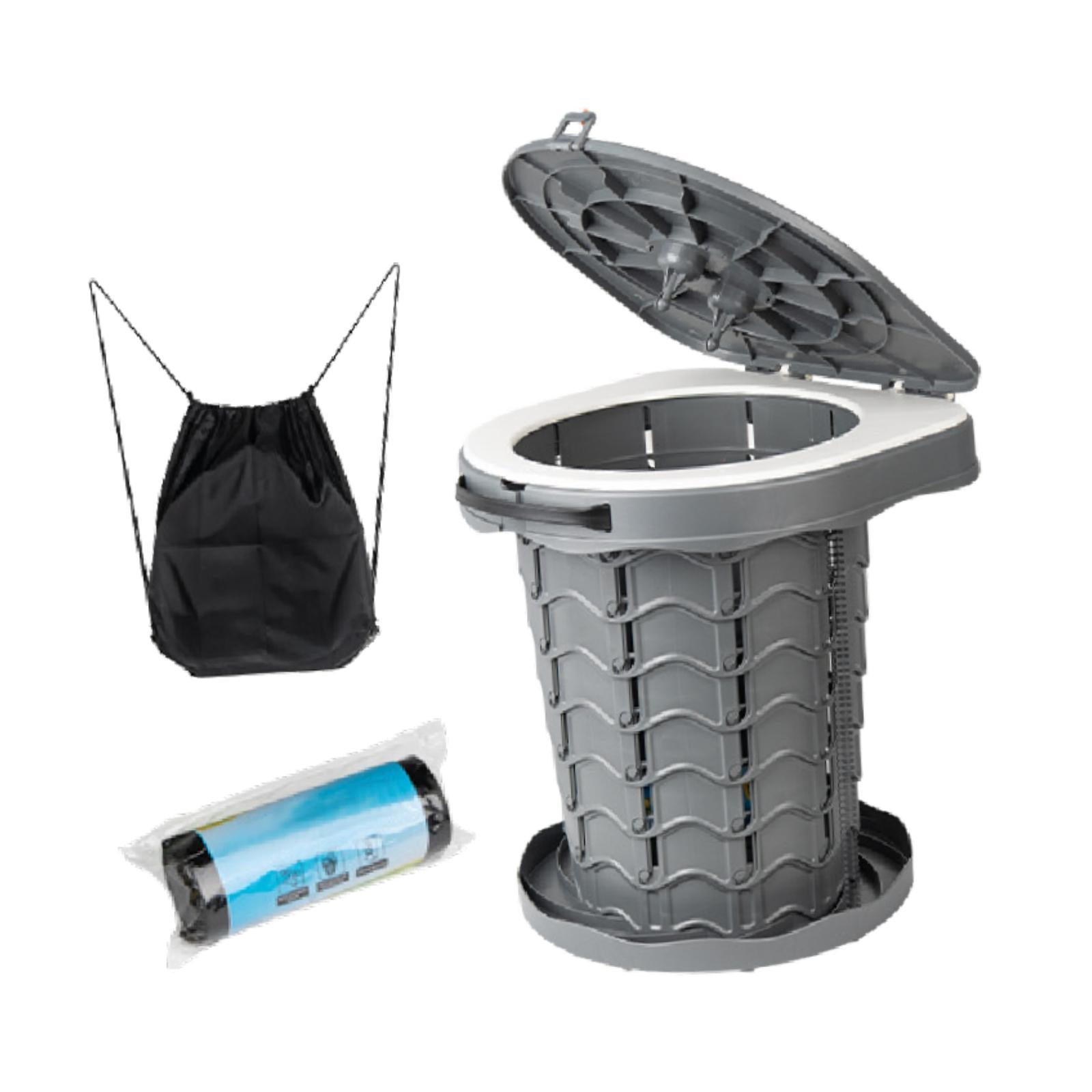 Foldable Toilet Stool Travel Potty Beach Backpacking Portable Camping Toilet Deep Gray