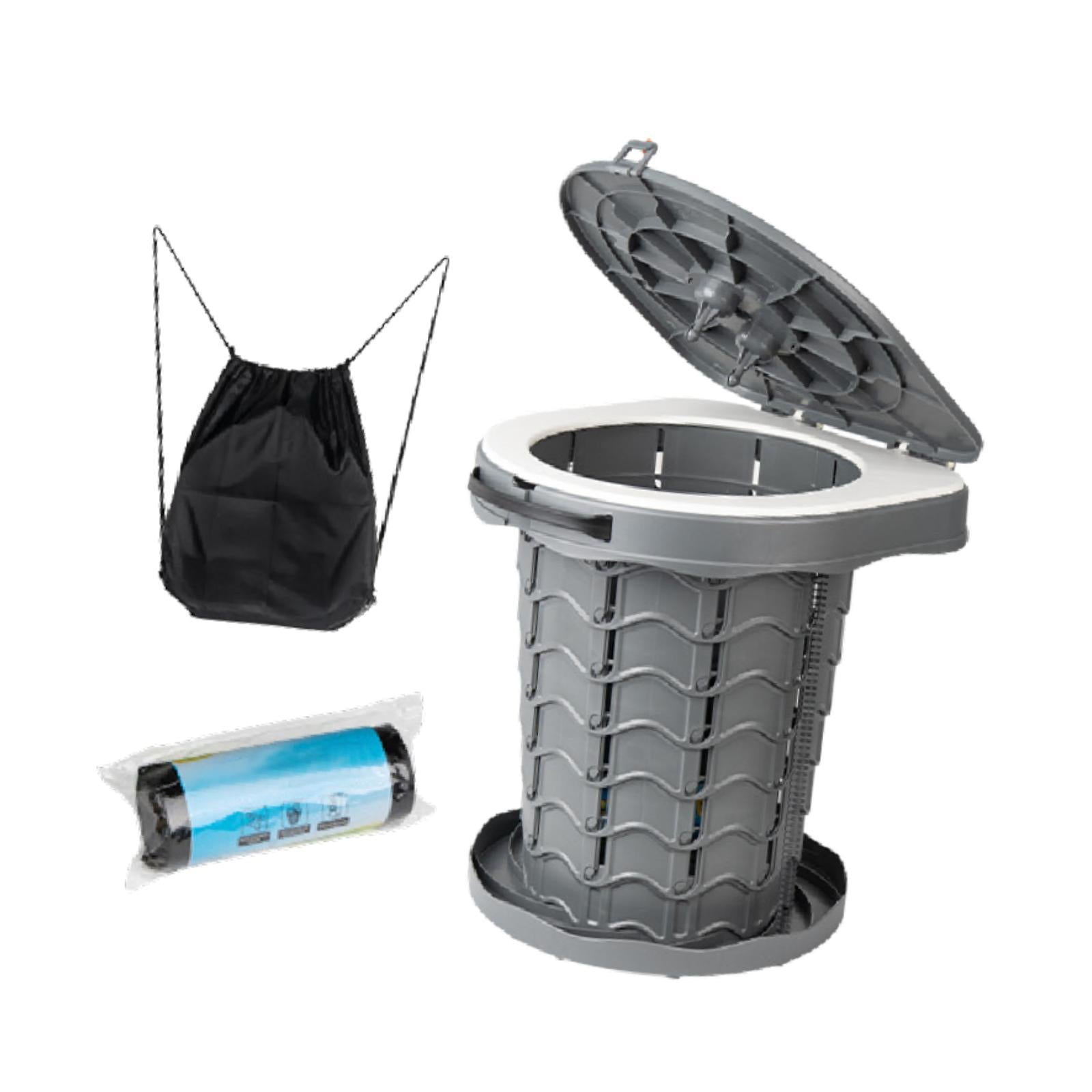 Foldable Toilet Stool Travel Potty Beach Backpacking Portable Camping Toilet Deep Gray
