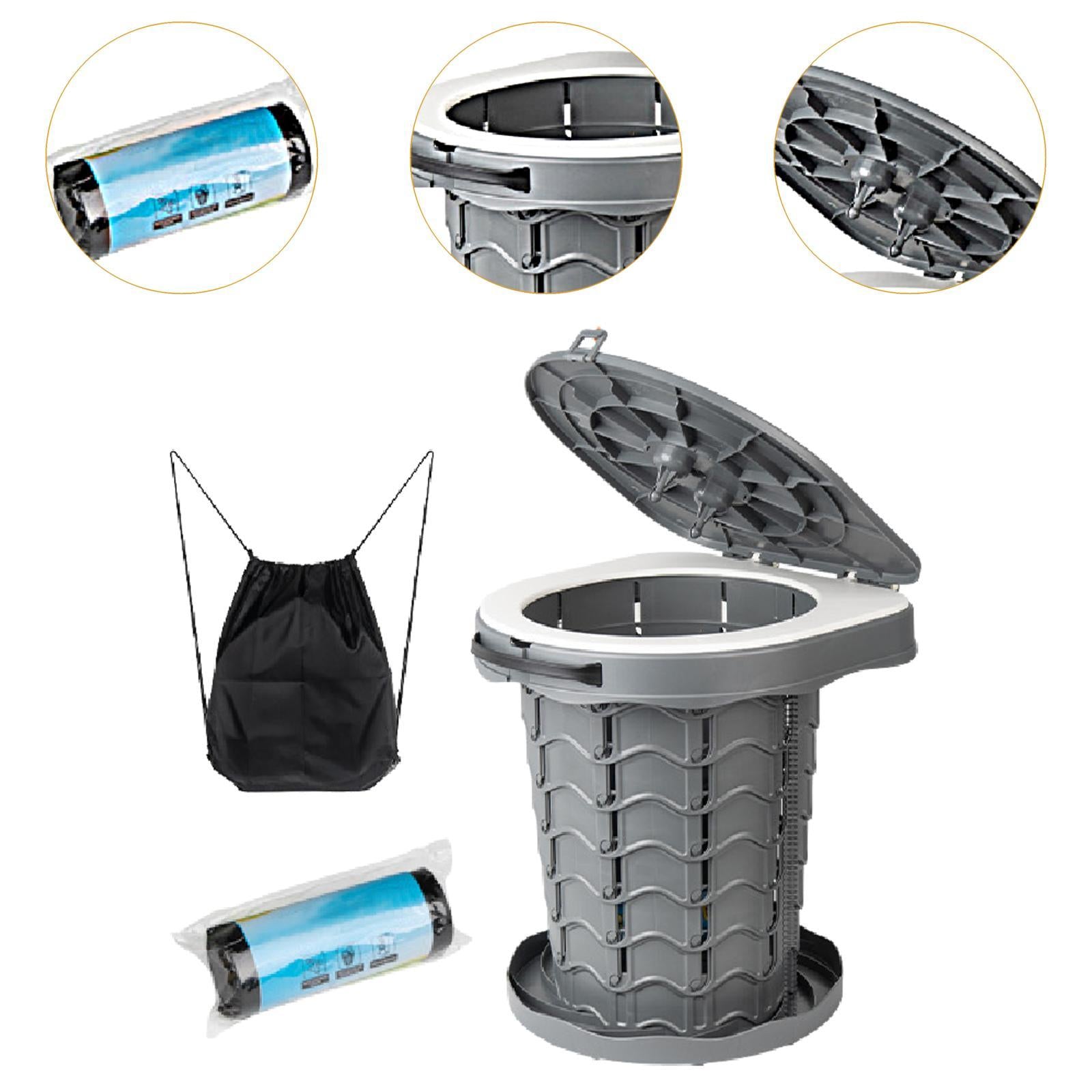 Foldable Toilet Stool Travel Potty Beach Backpacking Portable Camping Toilet Deep Gray