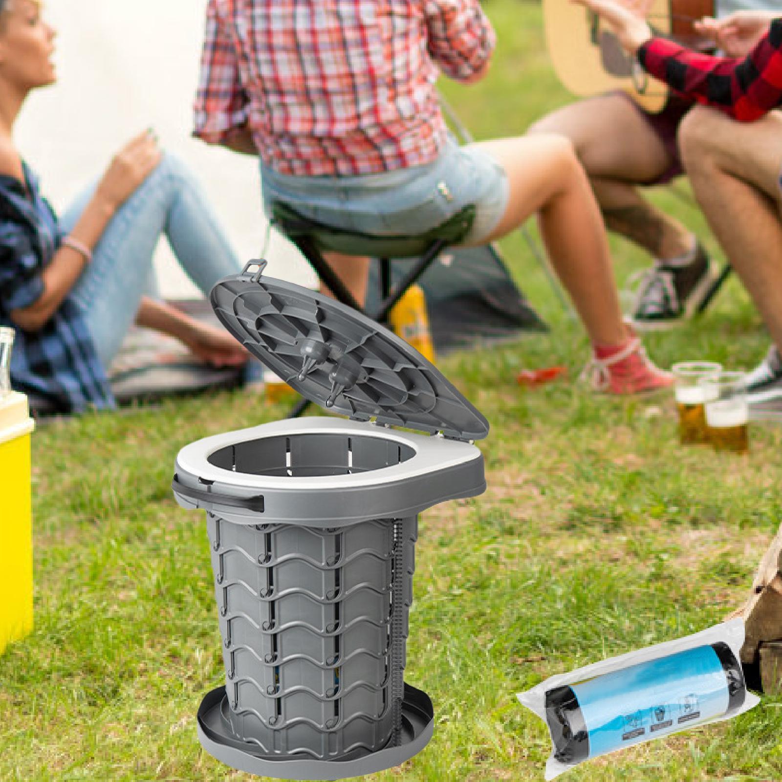Foldable Toilet Stool Travel Potty Beach Backpacking Portable Camping Toilet Deep Gray