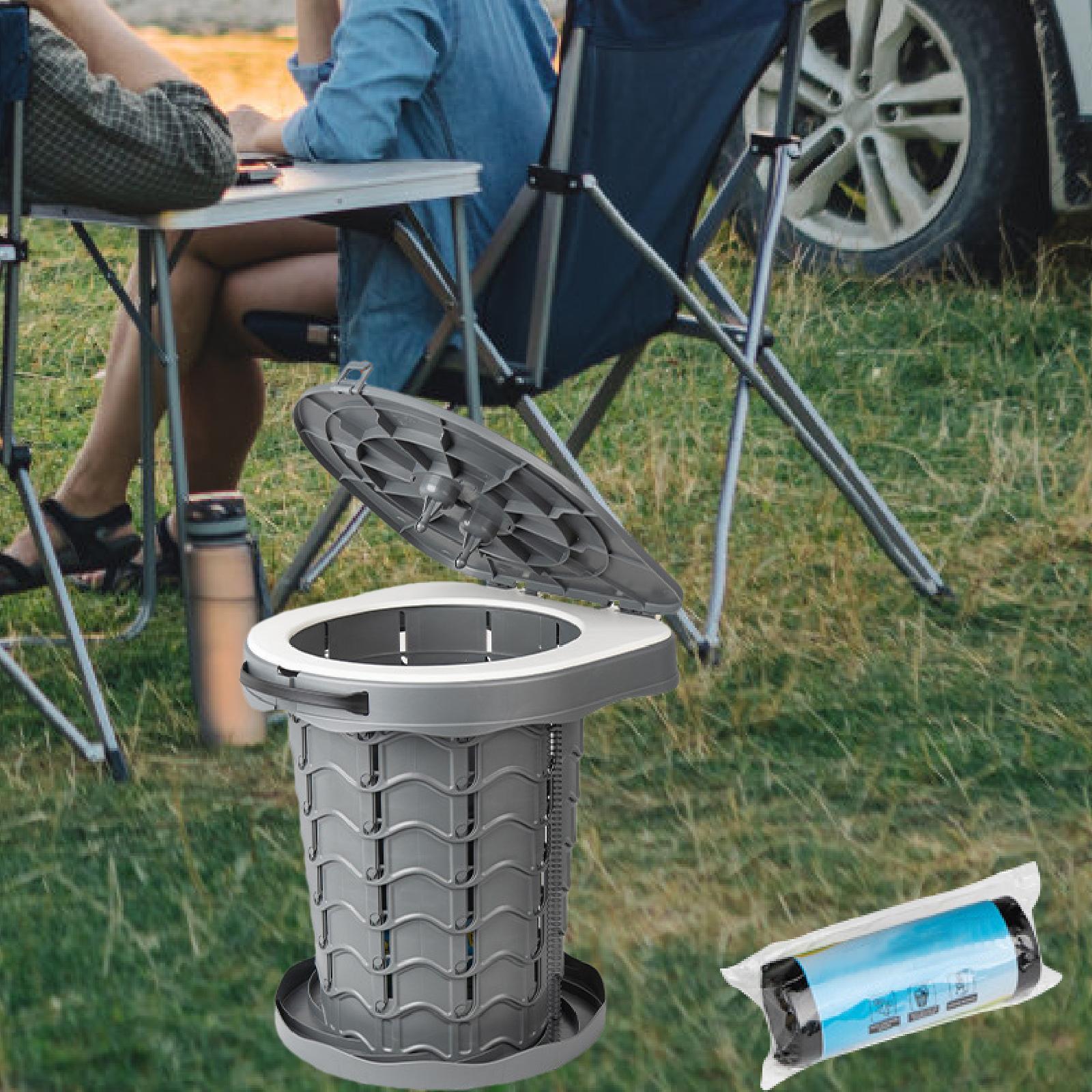 Foldable Toilet Stool Travel Potty Beach Backpacking Portable Camping Toilet Deep Gray