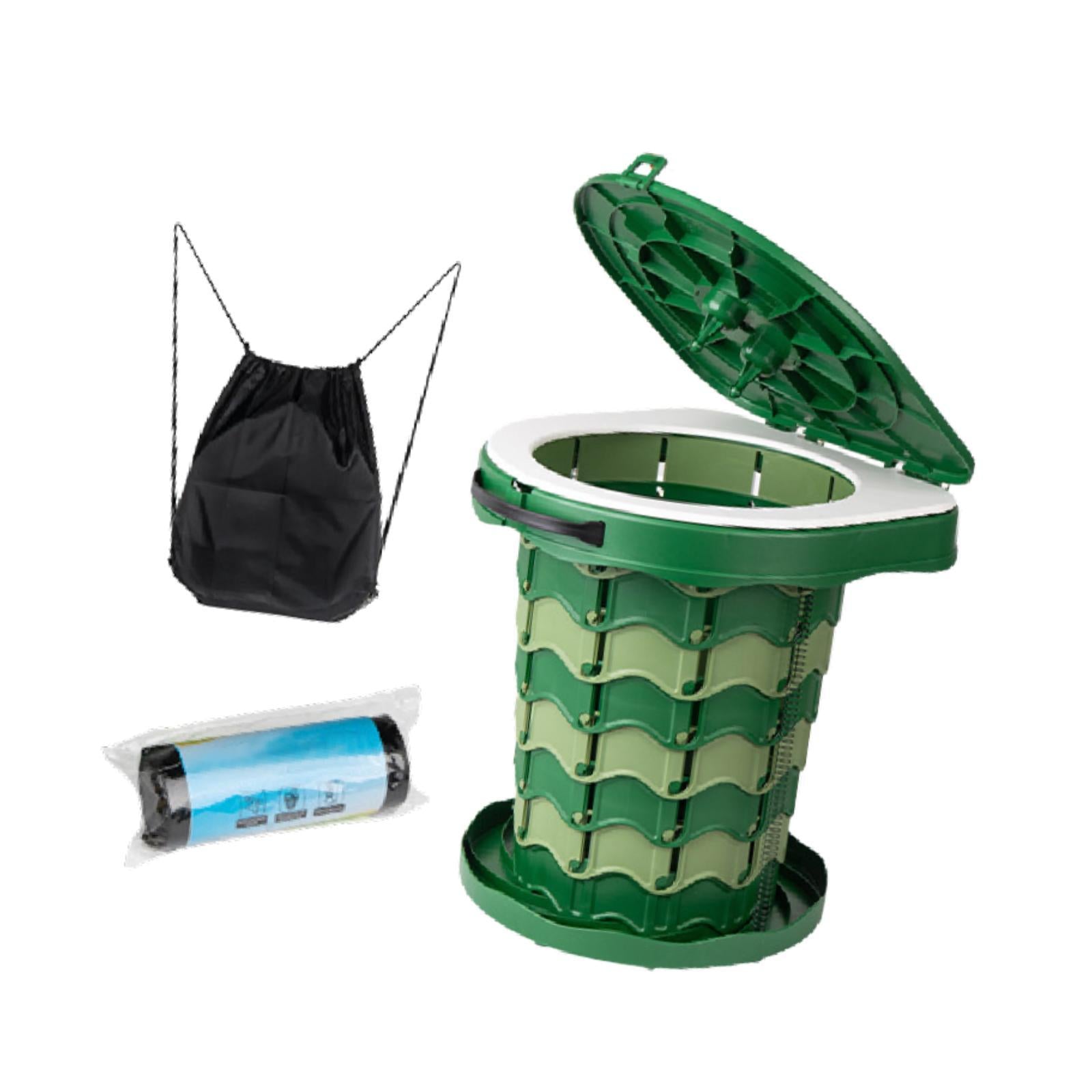 Foldable Toilet Stool Travel Potty Beach Backpacking Portable Camping Toilet Green