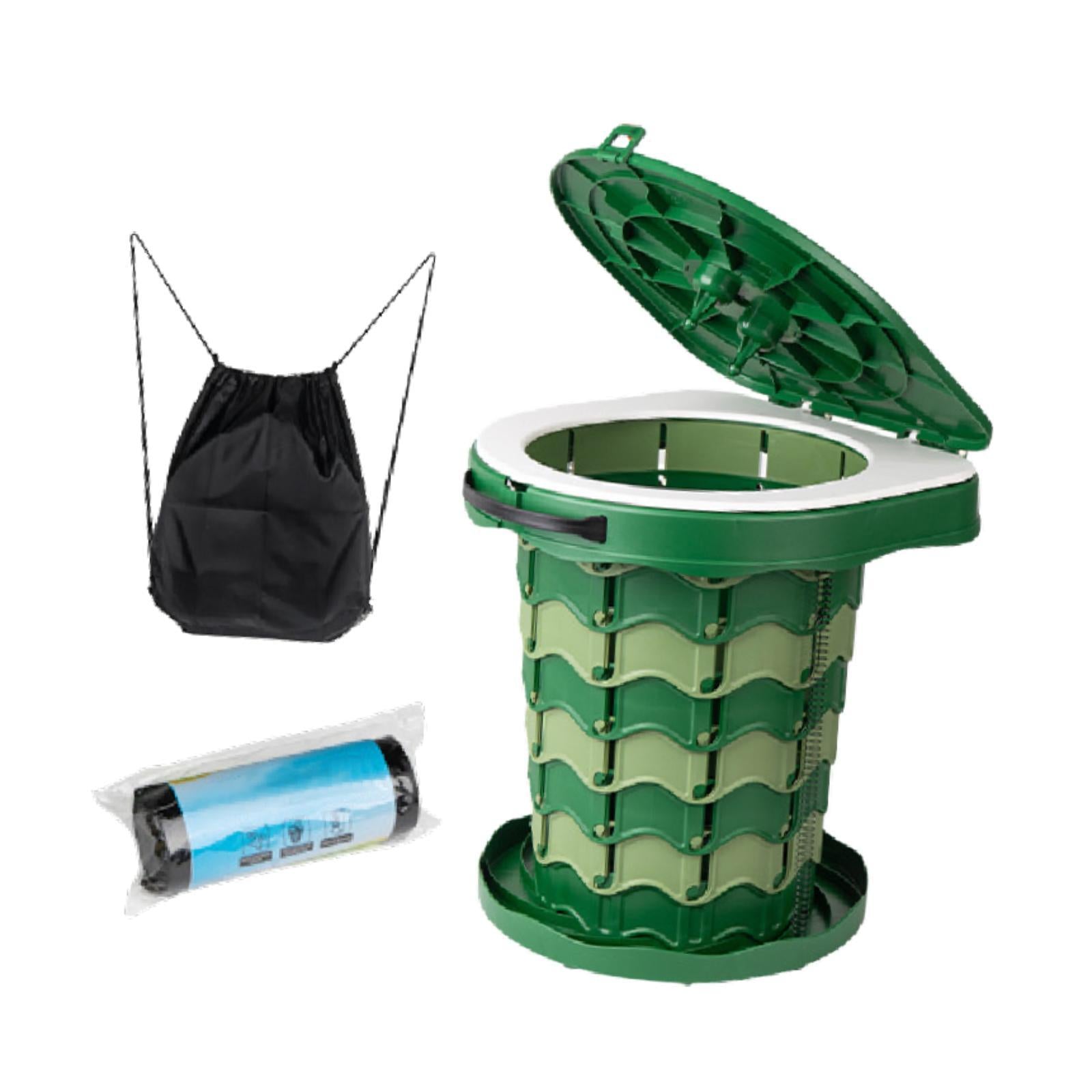 Foldable Toilet Stool Travel Potty Beach Backpacking Portable Camping Toilet Green