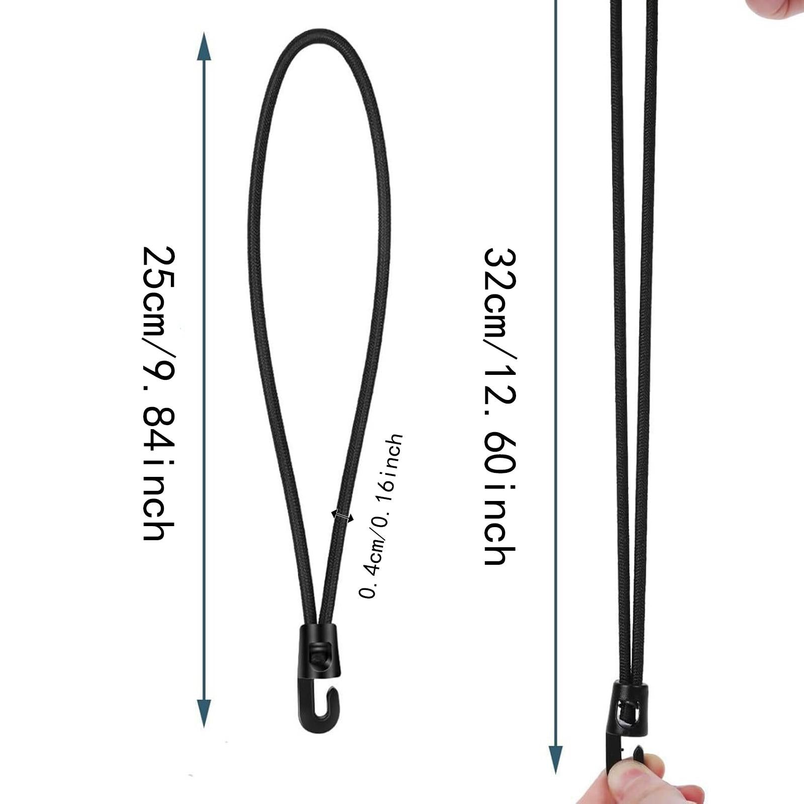 20Pcs Hook Bungee Cords Multipurpose 25cm Length for Luggage Roof Tents Bike Black