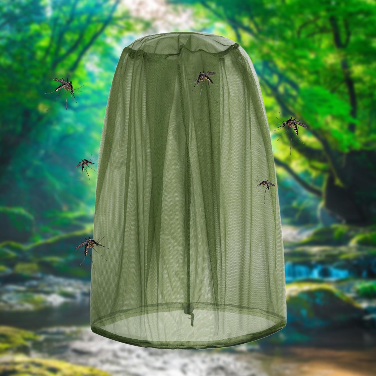 Mosquito Head Net Mosquito Face Shield for Fishing Outdoor Activities Travel Green