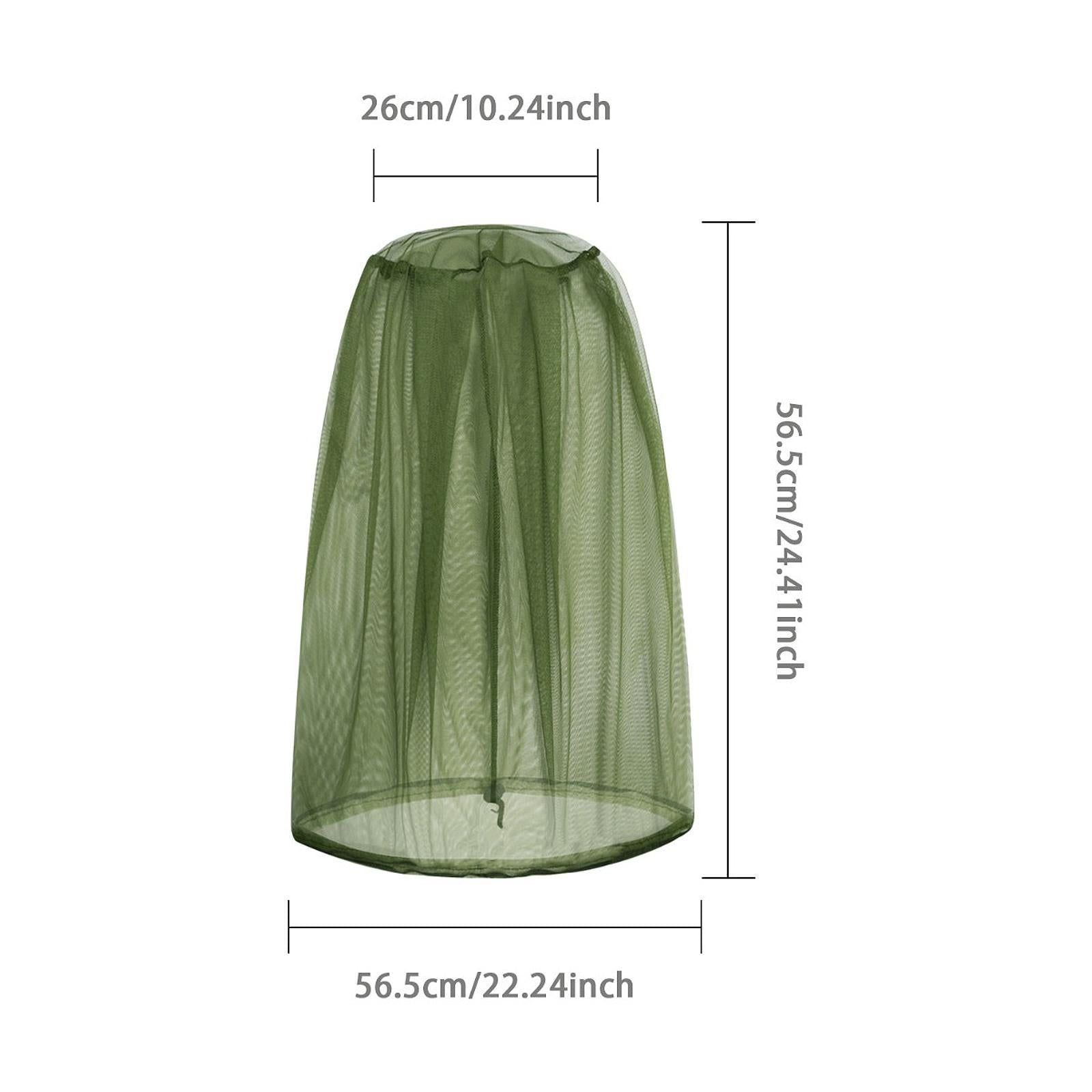 Mosquito Head Net Mosquito Face Shield for Fishing Outdoor Activities Travel Green