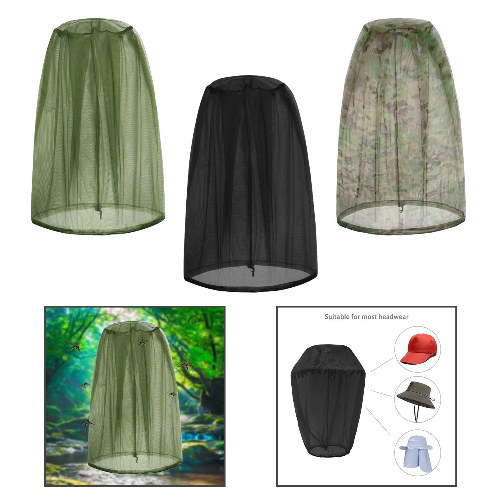 Mosquito Head Net Mosquito Face Shield for Fishing Outdoor Activities Travel Green