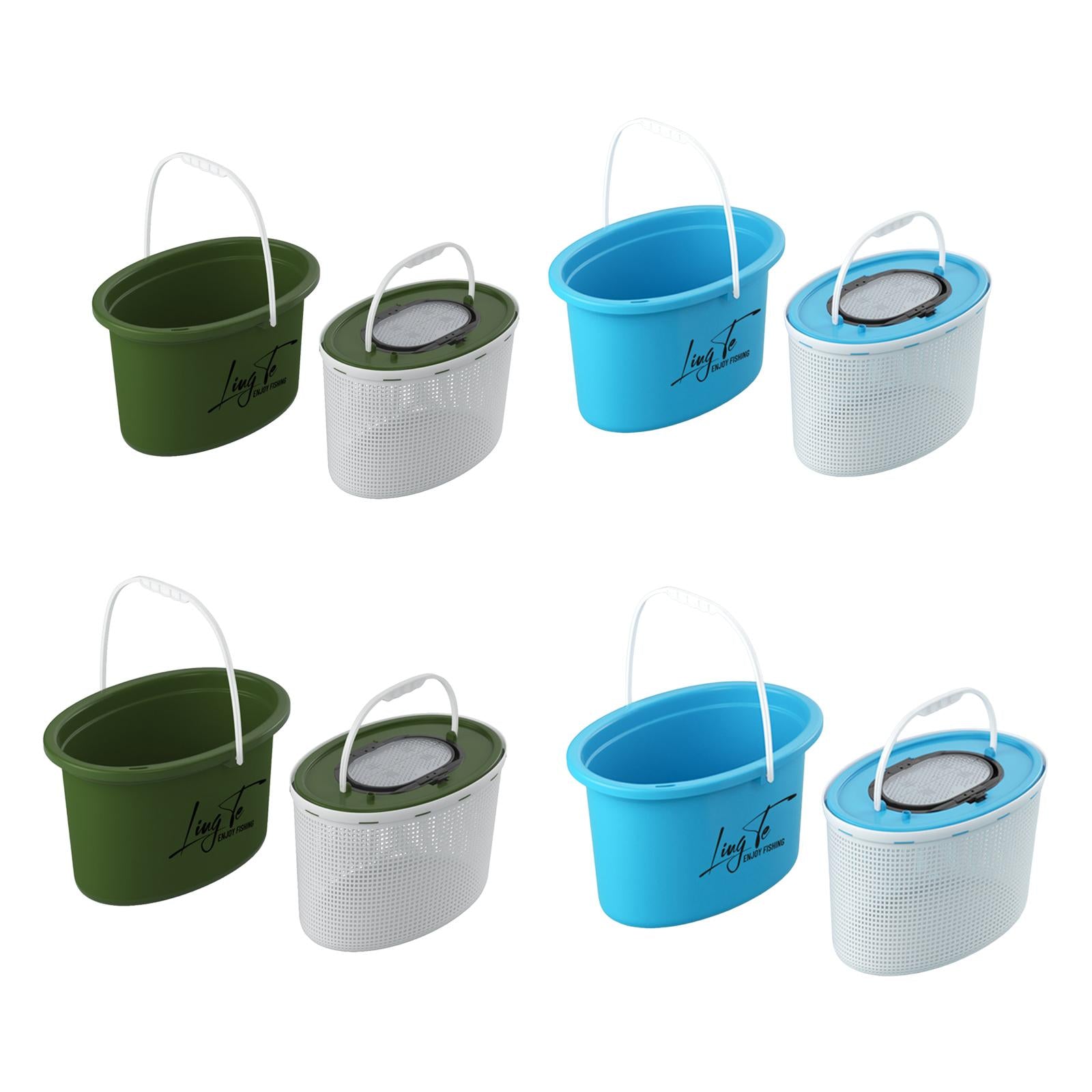 Fishing Bucket Breathable Portable Convenient Multifunctional Storage Barrel 8L Green