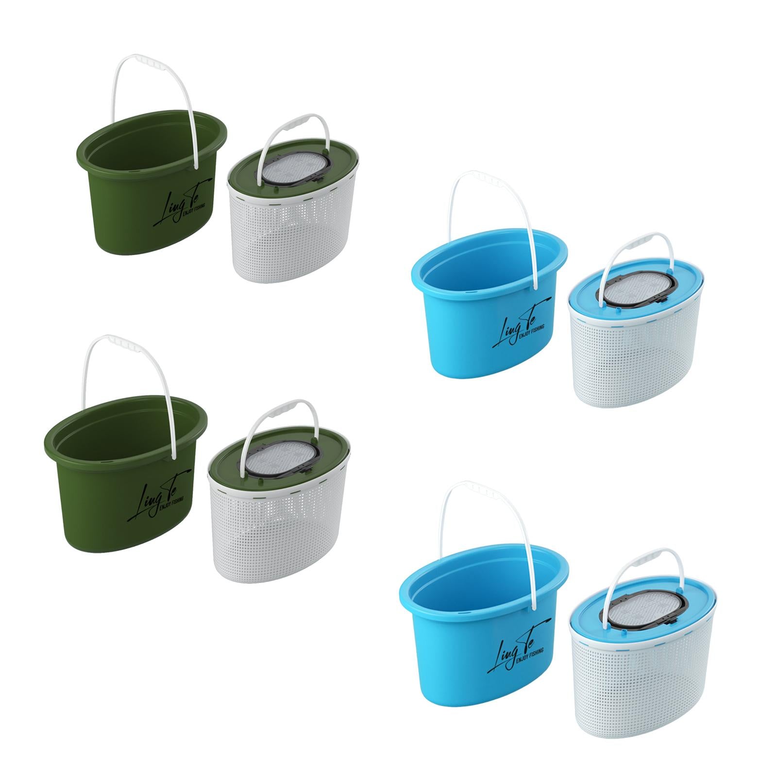 Fishing Bucket Breathable Portable Convenient Multifunctional Storage Barrel 8L Green