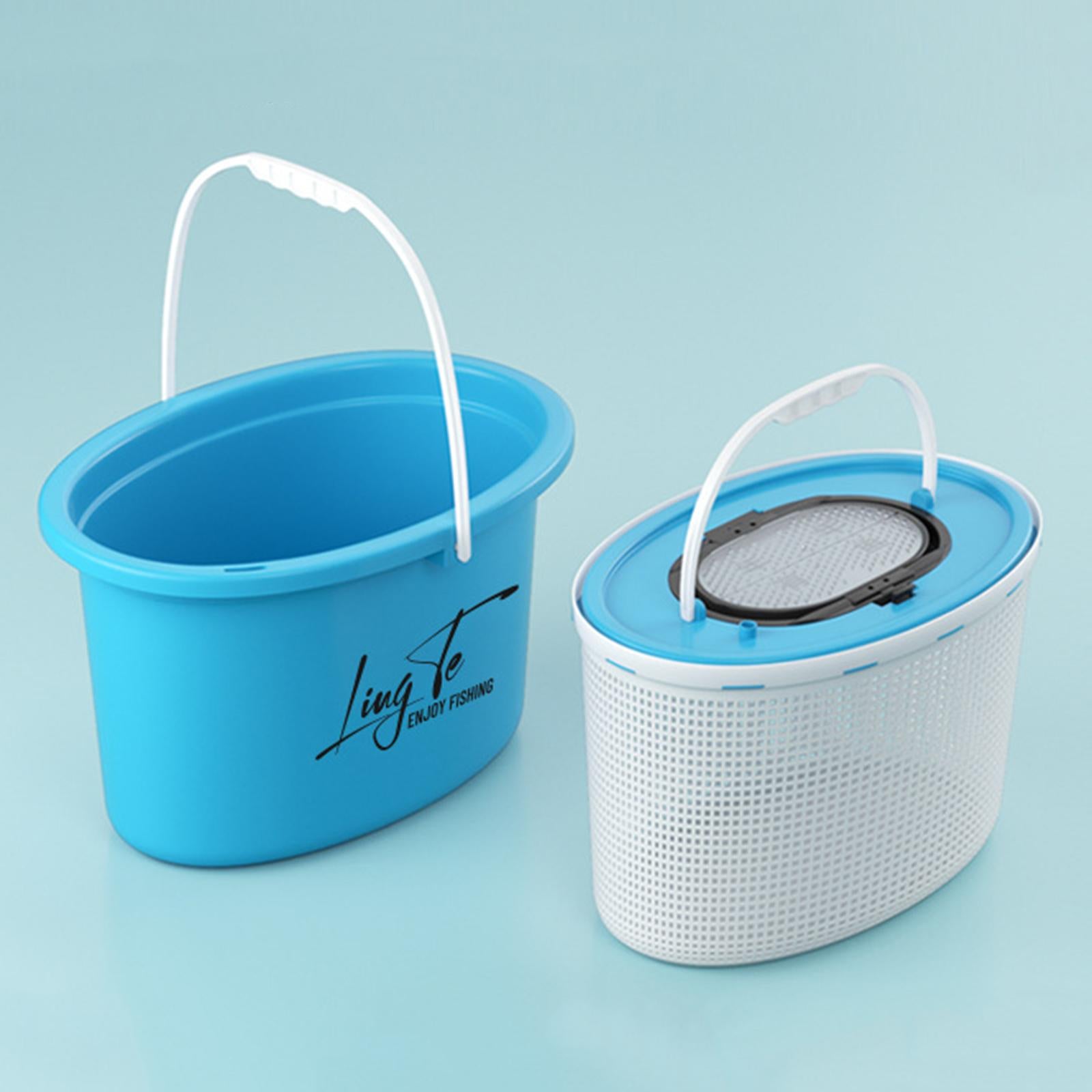 Fishing Bucket Breathable Portable Convenient Multifunctional Storage Barrel 8L Blue