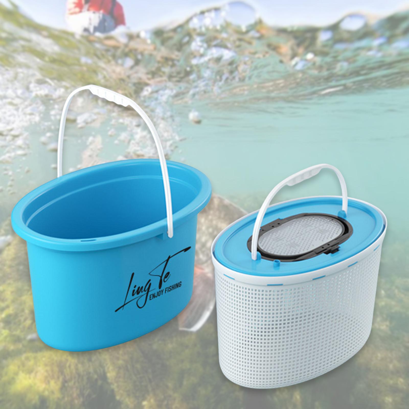 Fishing Bucket Breathable Portable Convenient Multifunctional Storage Barrel 8L Blue
