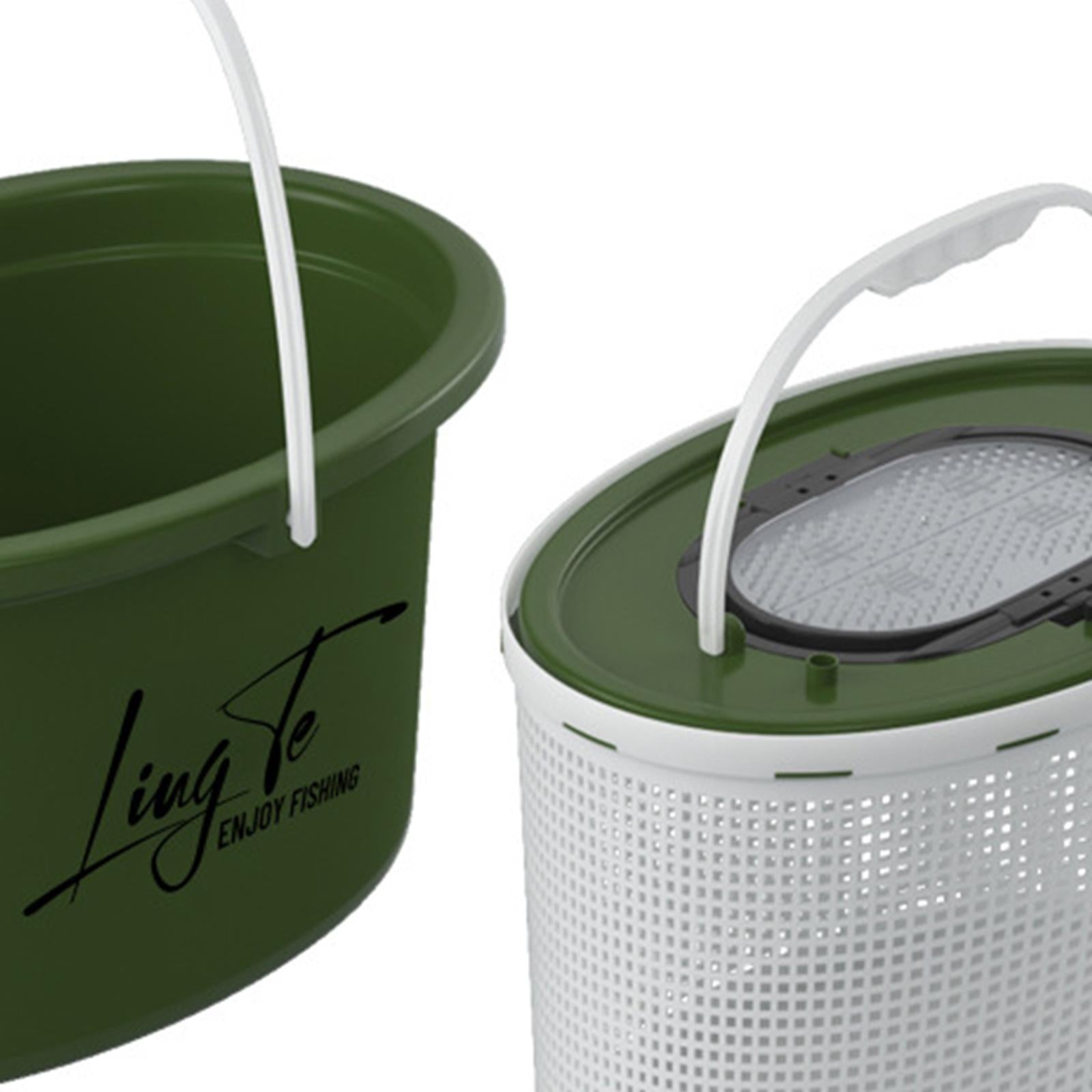 Fishing Bucket Breathable Portable Convenient Multifunctional Storage Barrel 12L Green