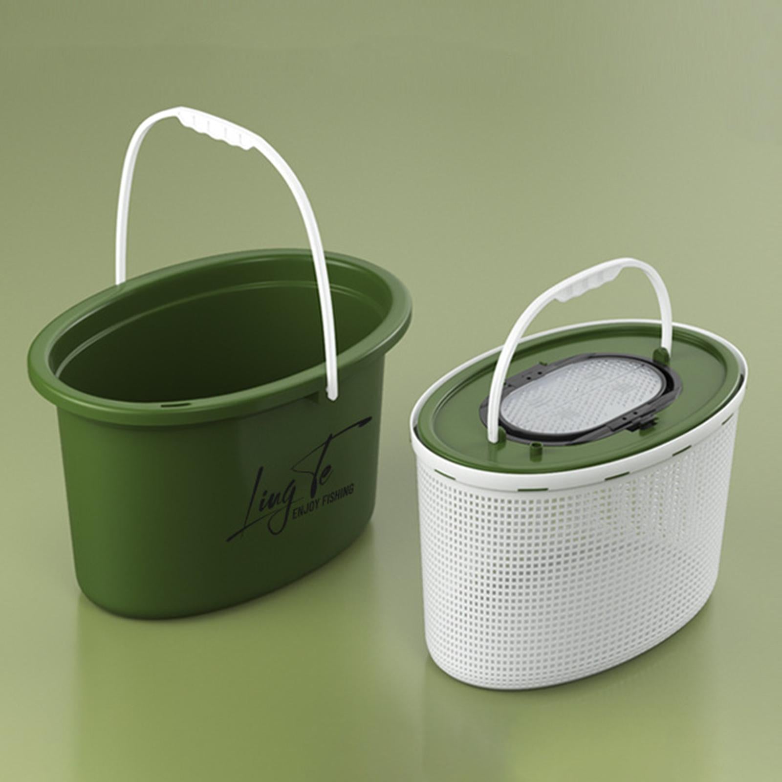 Fishing Bucket Breathable Portable Convenient Multifunctional Storage Barrel 12L Green