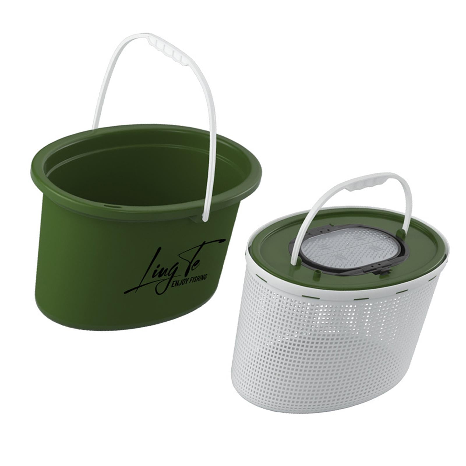 Fishing Bucket Breathable Portable Convenient Multifunctional Storage Barrel 12L Green
