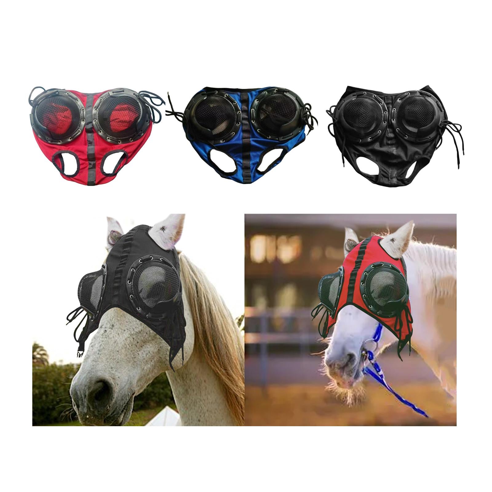 Horse Riding Glasses Professional Reduce Visual Interference Horse Eye Cover Red