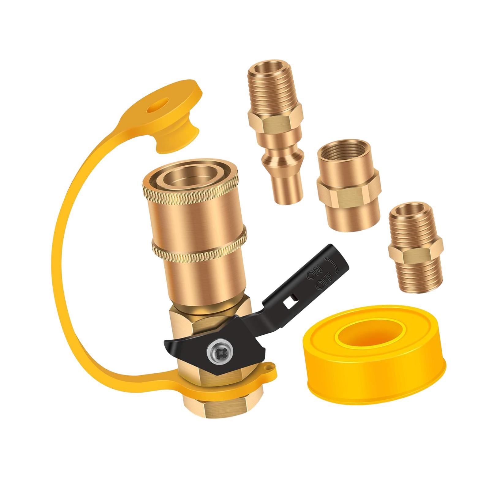 RV Propane Connect Fittings Adapter Valve Replacement for Outdoor Activities