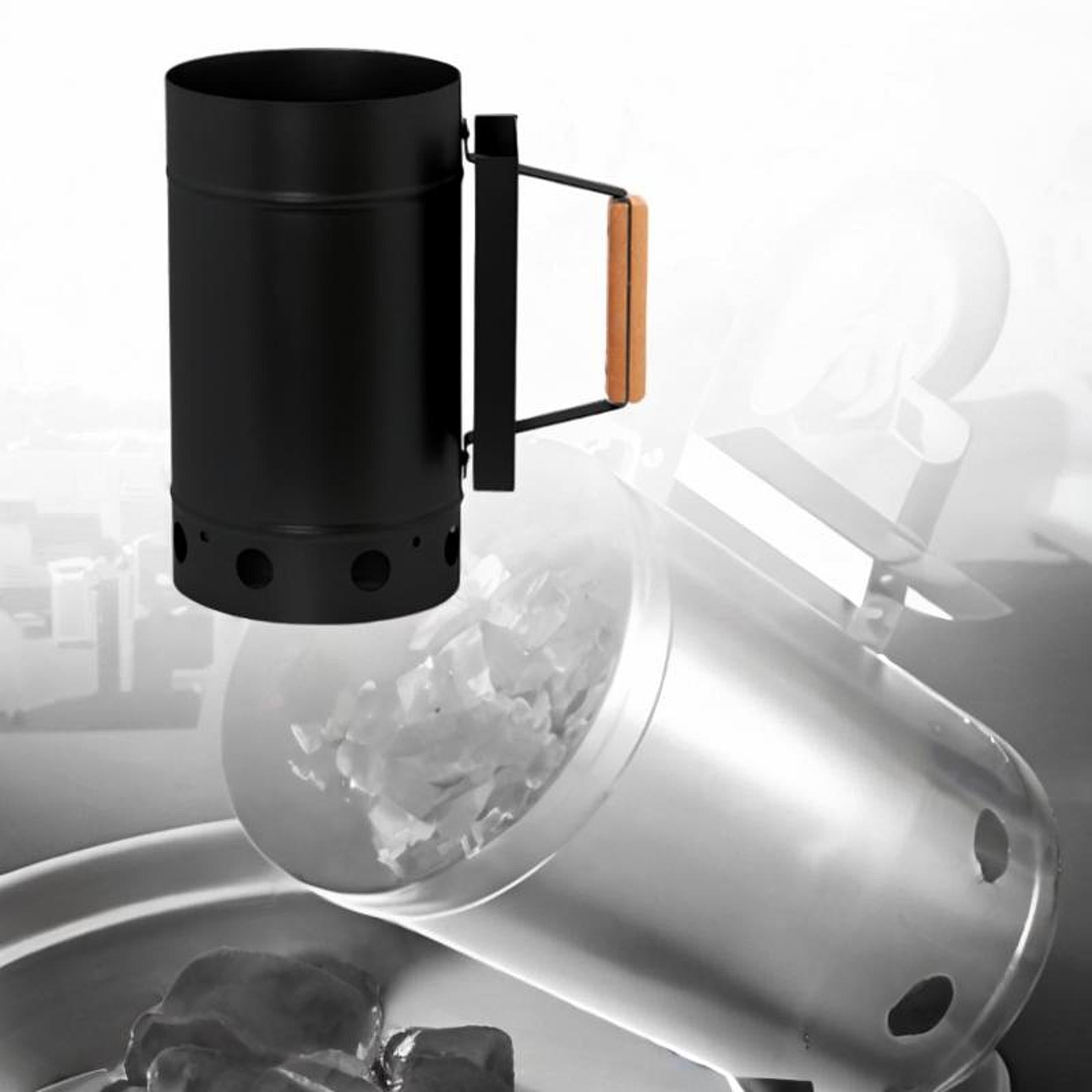 BBQ Chimney Starter for Charcoal Grill and Barbecues for Outdoor BBQ Cooking Black