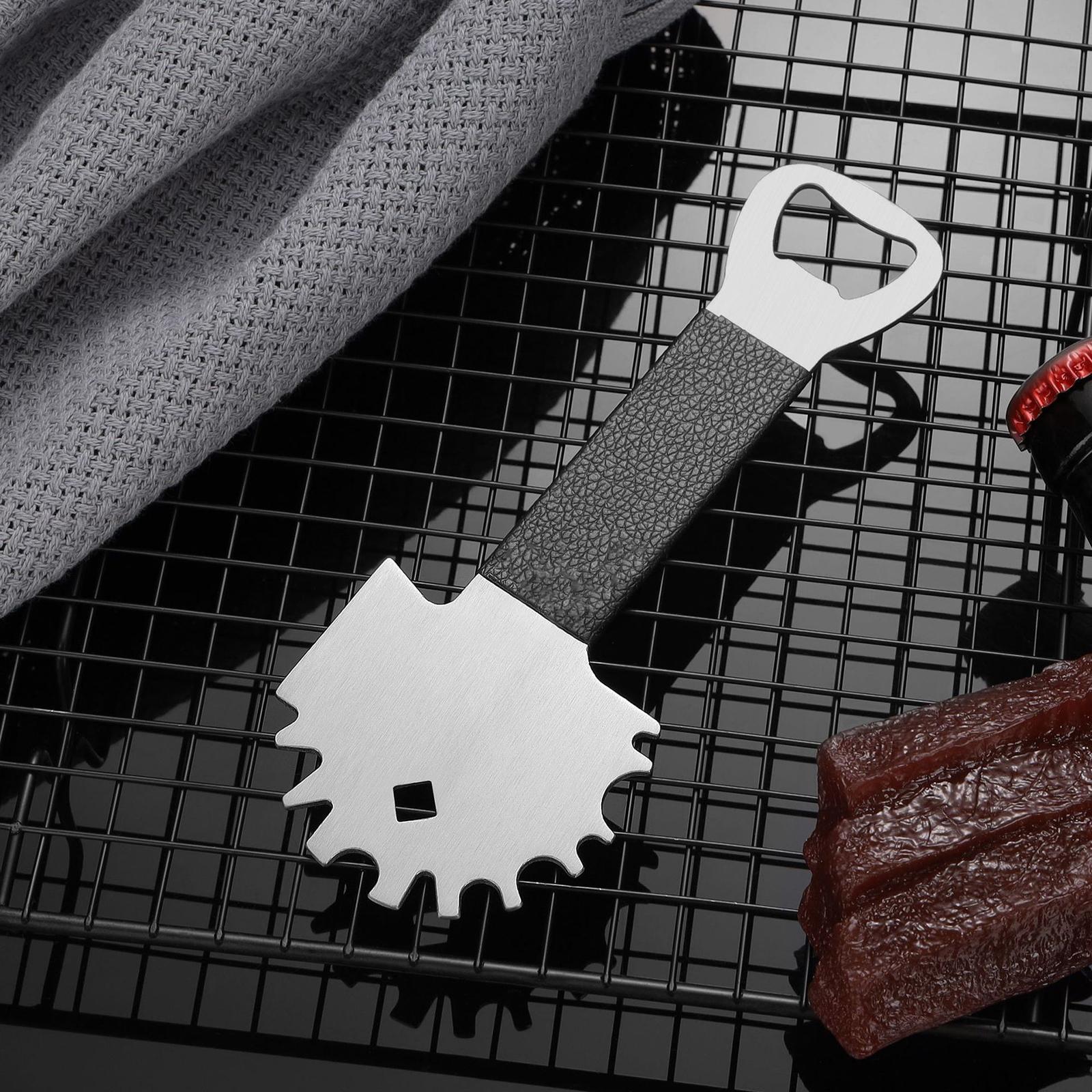 BBQ Grate Scraper Comfortable Grip Bottle Opener for Outdoor Kitchen Parties