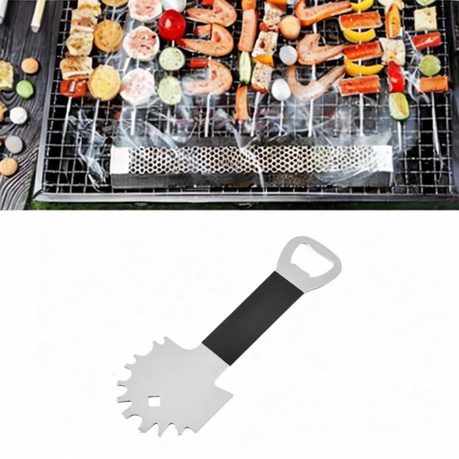 BBQ Grate Scraper Comfortable Grip Bottle Opener for Outdoor Kitchen Parties