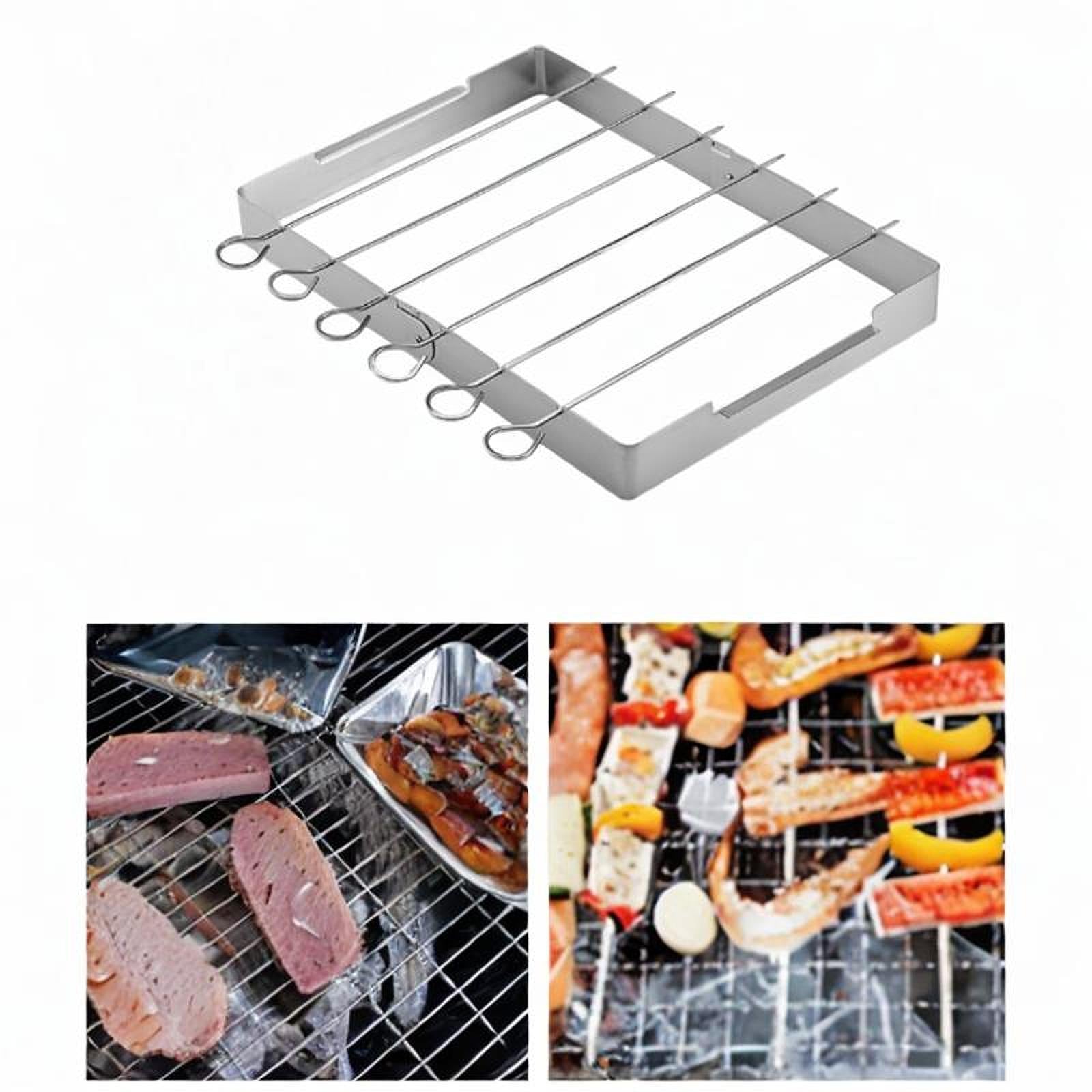 Stainless Steel BBQ Shish Set Shish Holder for BBQ Beach Outdoor