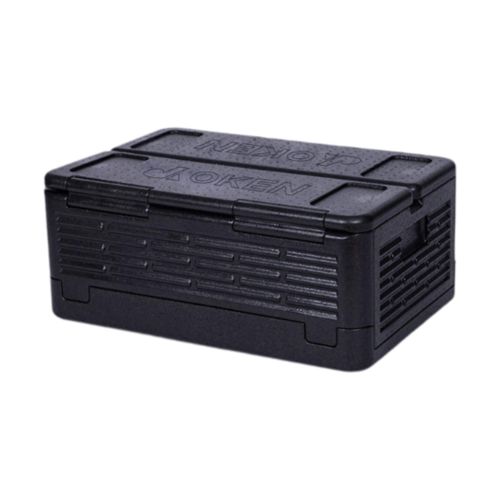 Insulated Food Pan Carrier Foldable Storage EPP for Camping Boating Barbecue Black