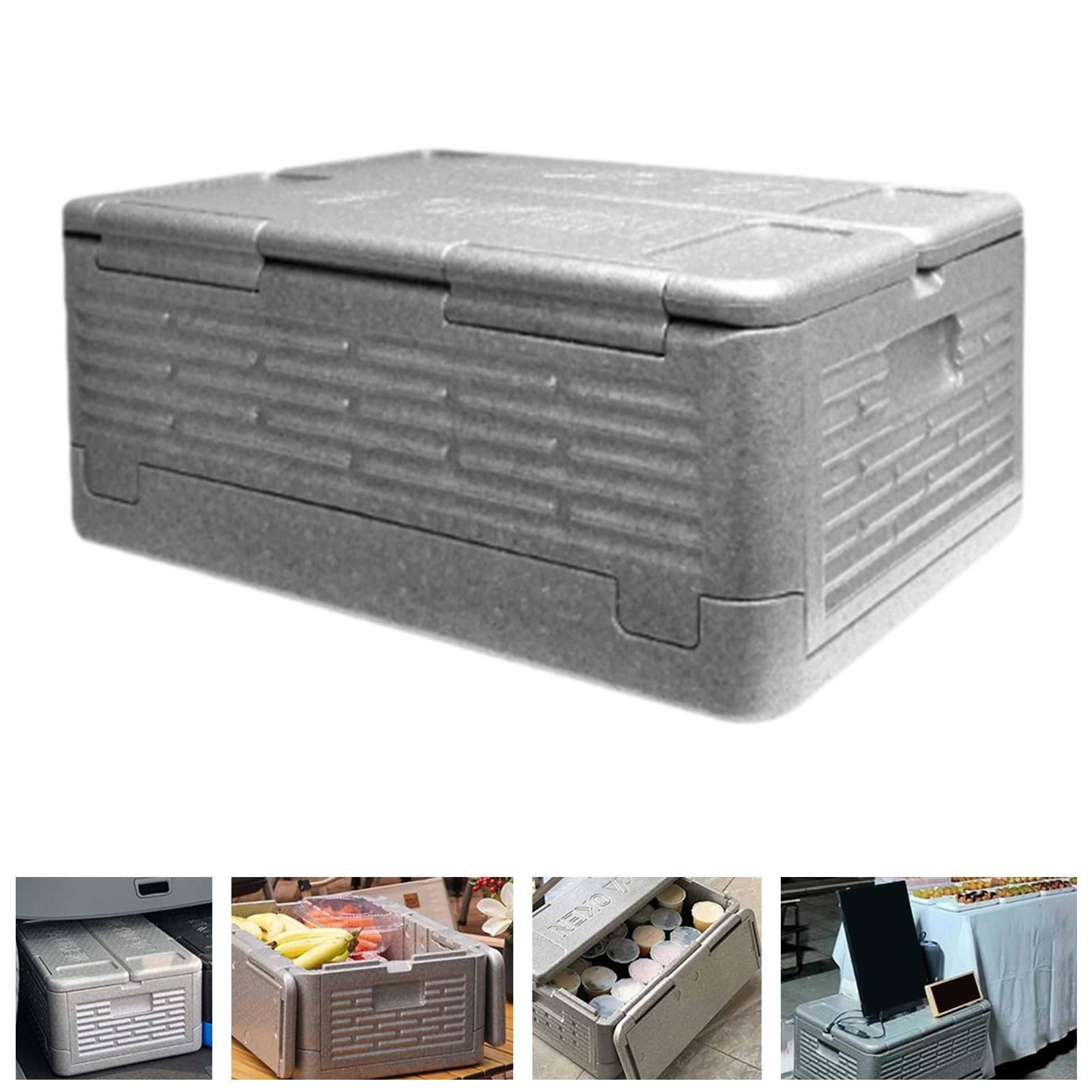 Insulated Food Pan Carrier Foldable Storage EPP for Camping Boating Barbecue Grey