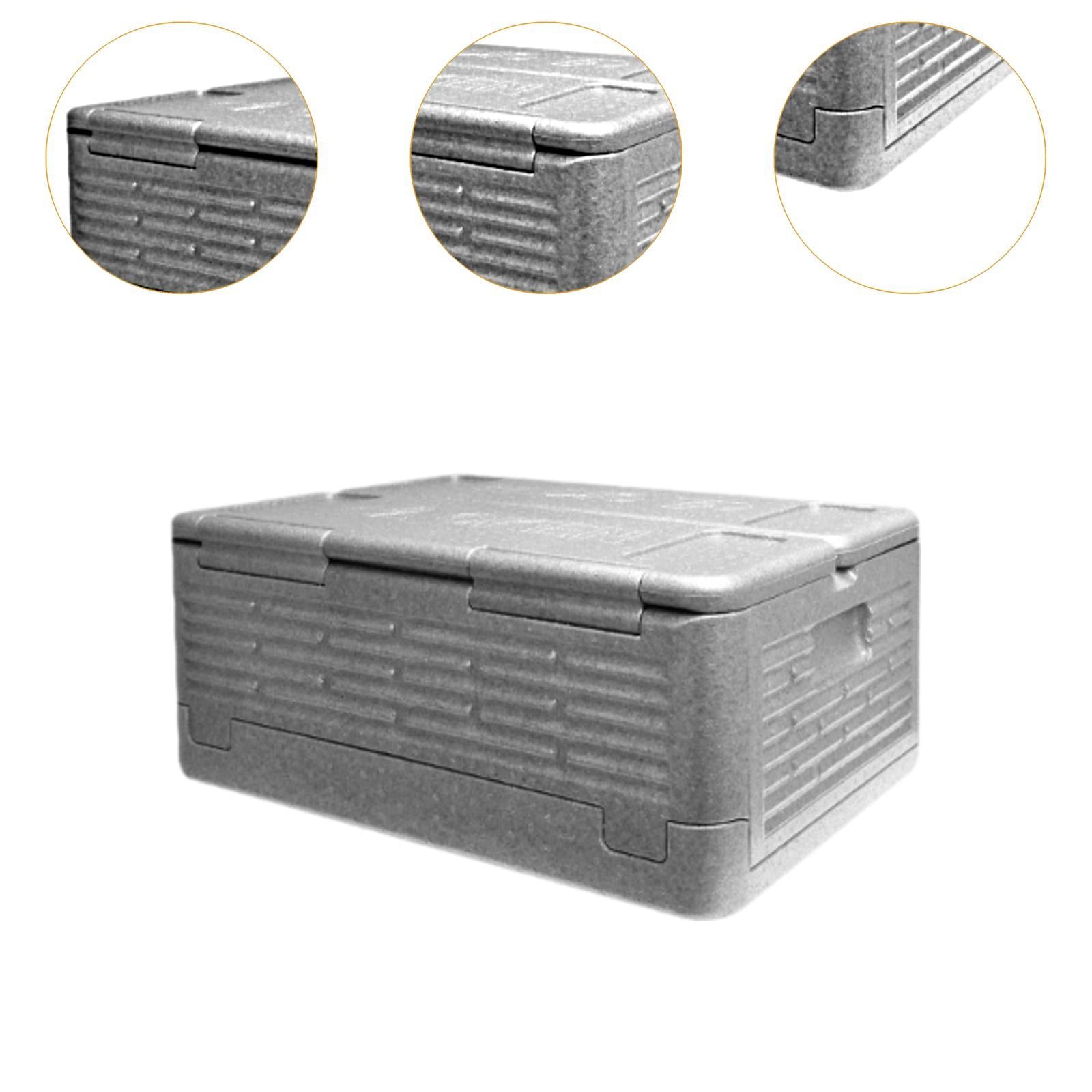 Insulated Food Pan Carrier Foldable Storage EPP for Camping Boating Barbecue Grey